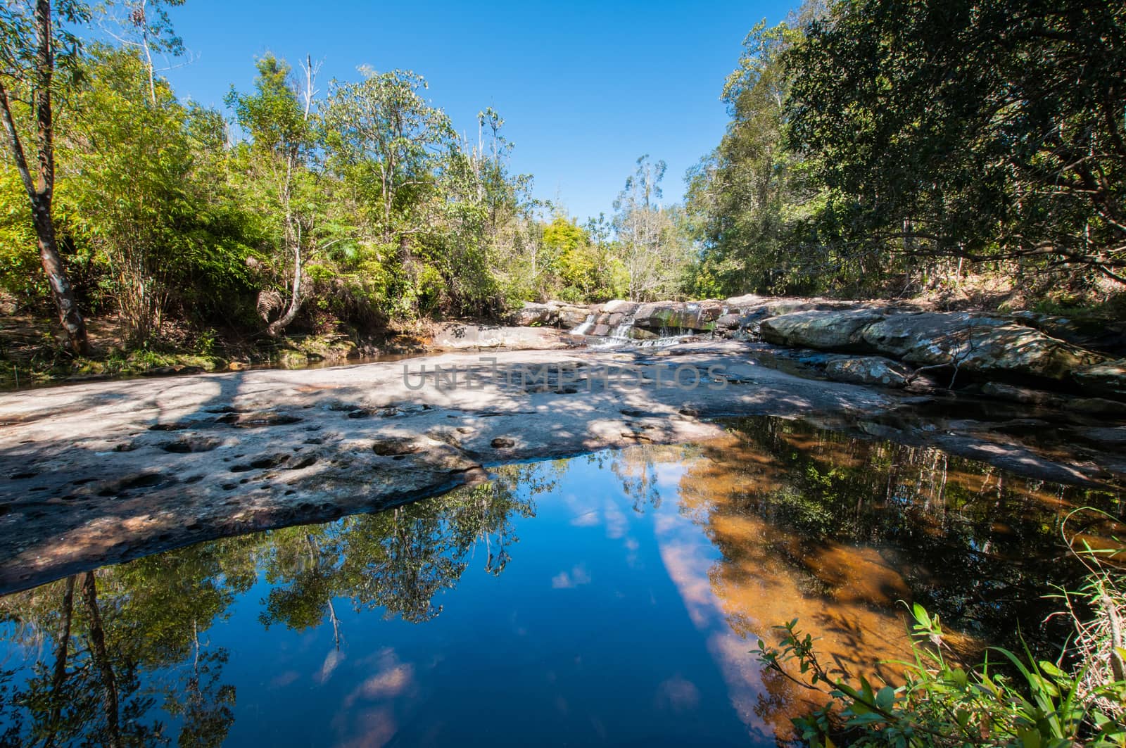 Pond of waterfall in Phu Kradueng National Park by sayhmog