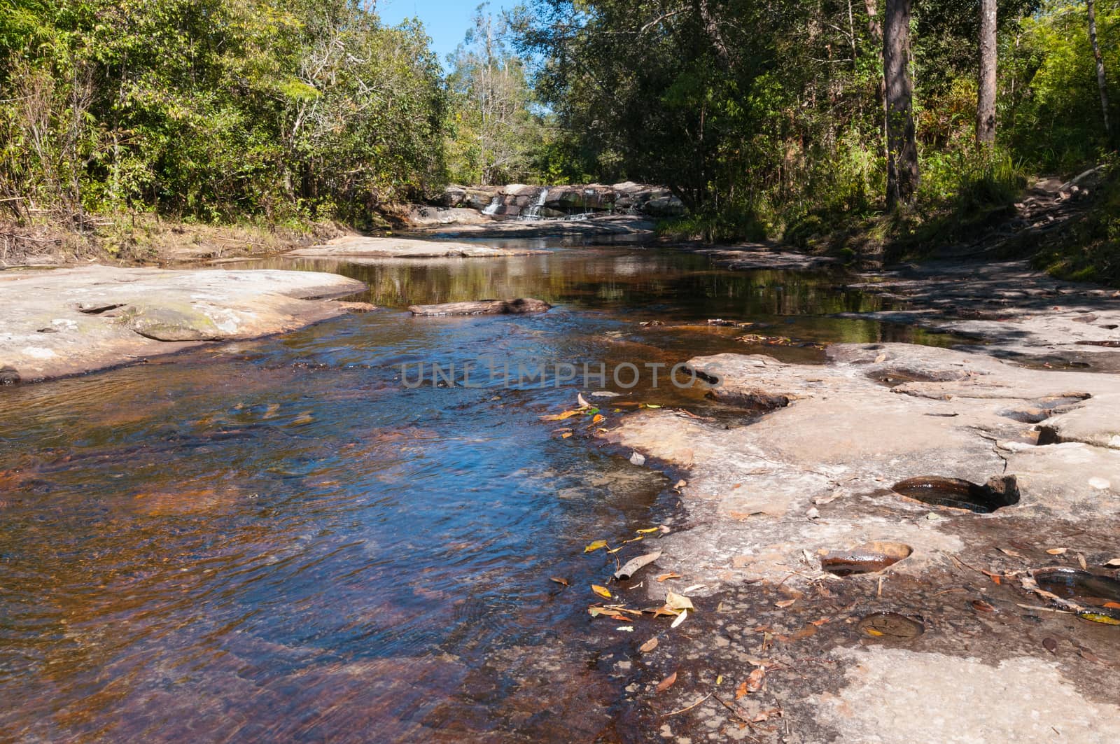 Pond of waterfall in Phu Kradueng National Park by sayhmog