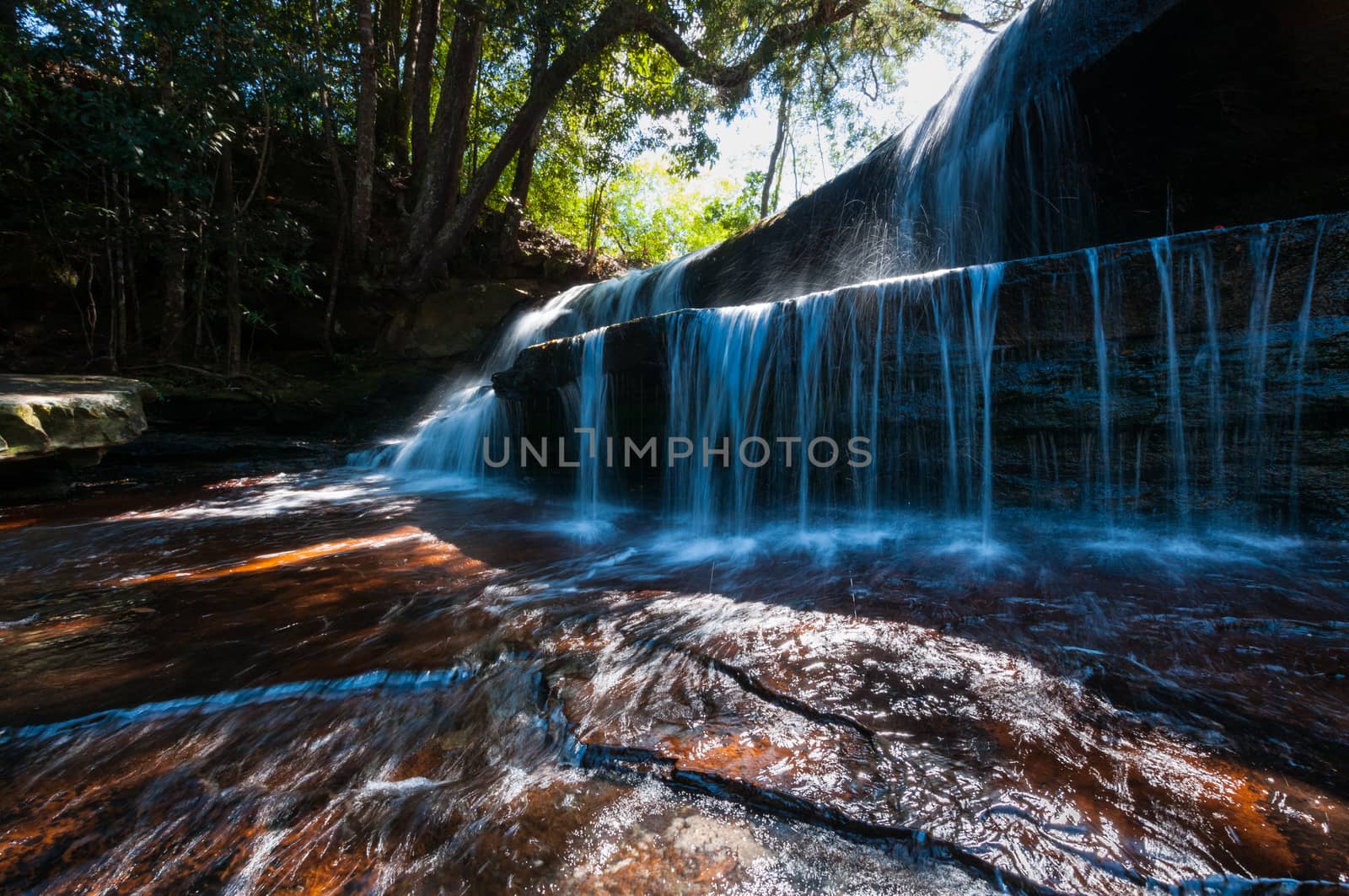 Landscape of waterfall in Phu Kradueng National Park, Thailand by sayhmog