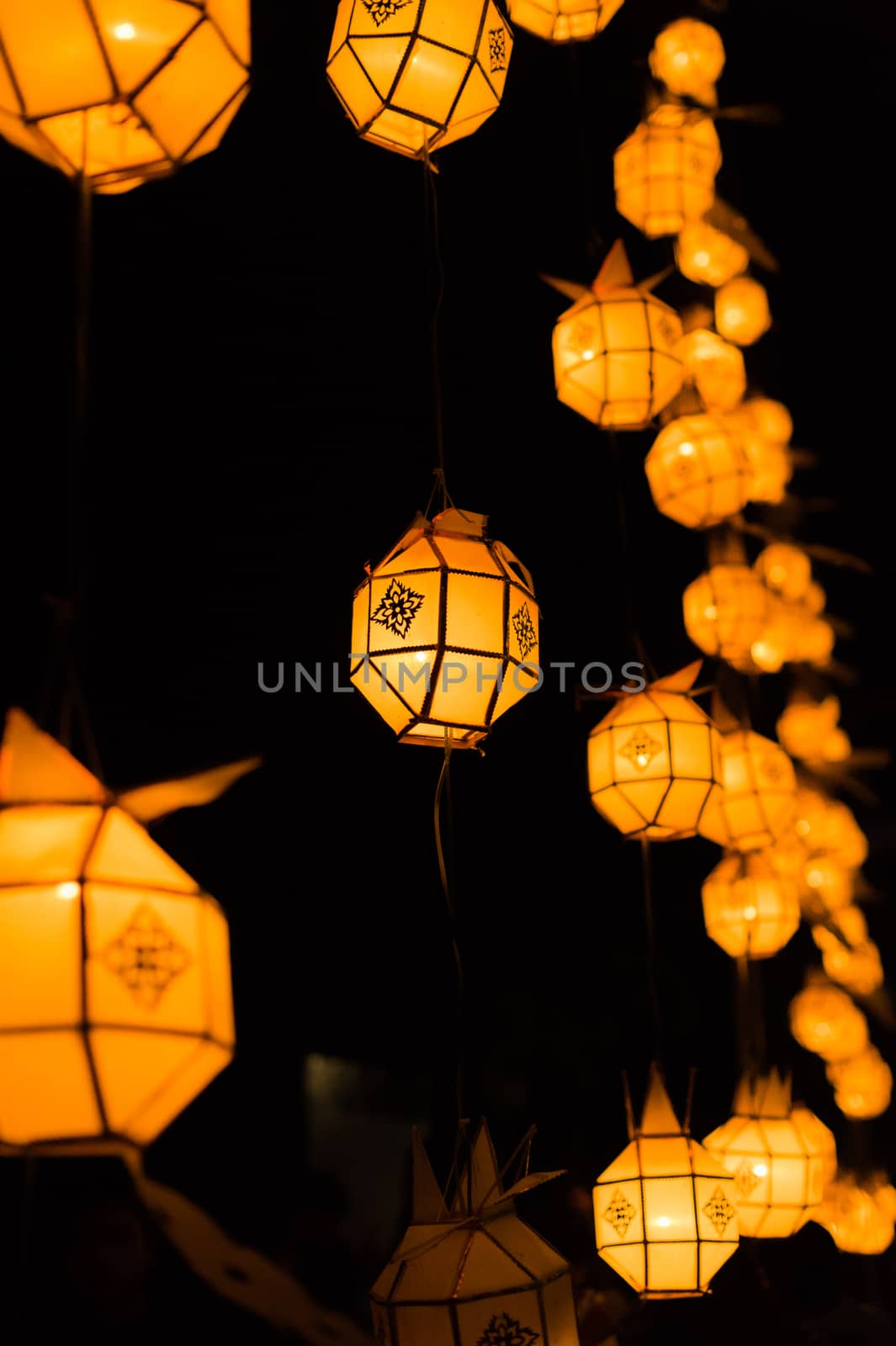 Closeup of Lamp Design, Decoration for Yee Peng Festival  by sayhmog