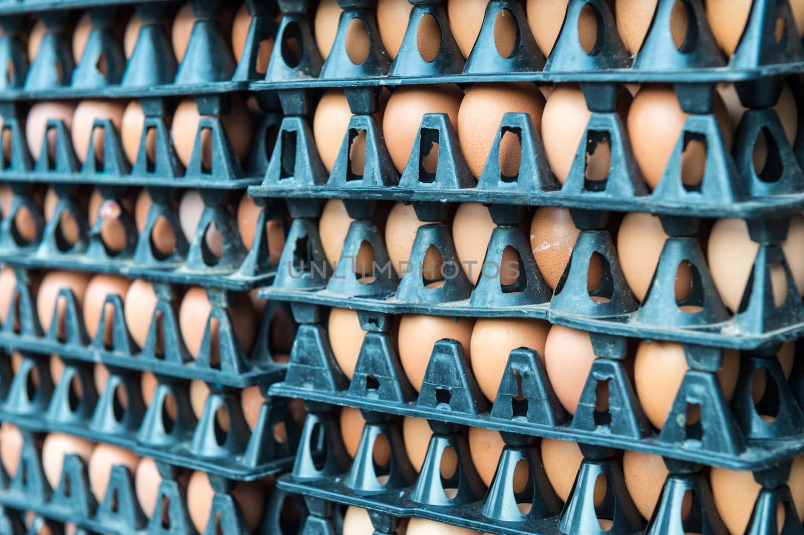 Closeup of egg stack