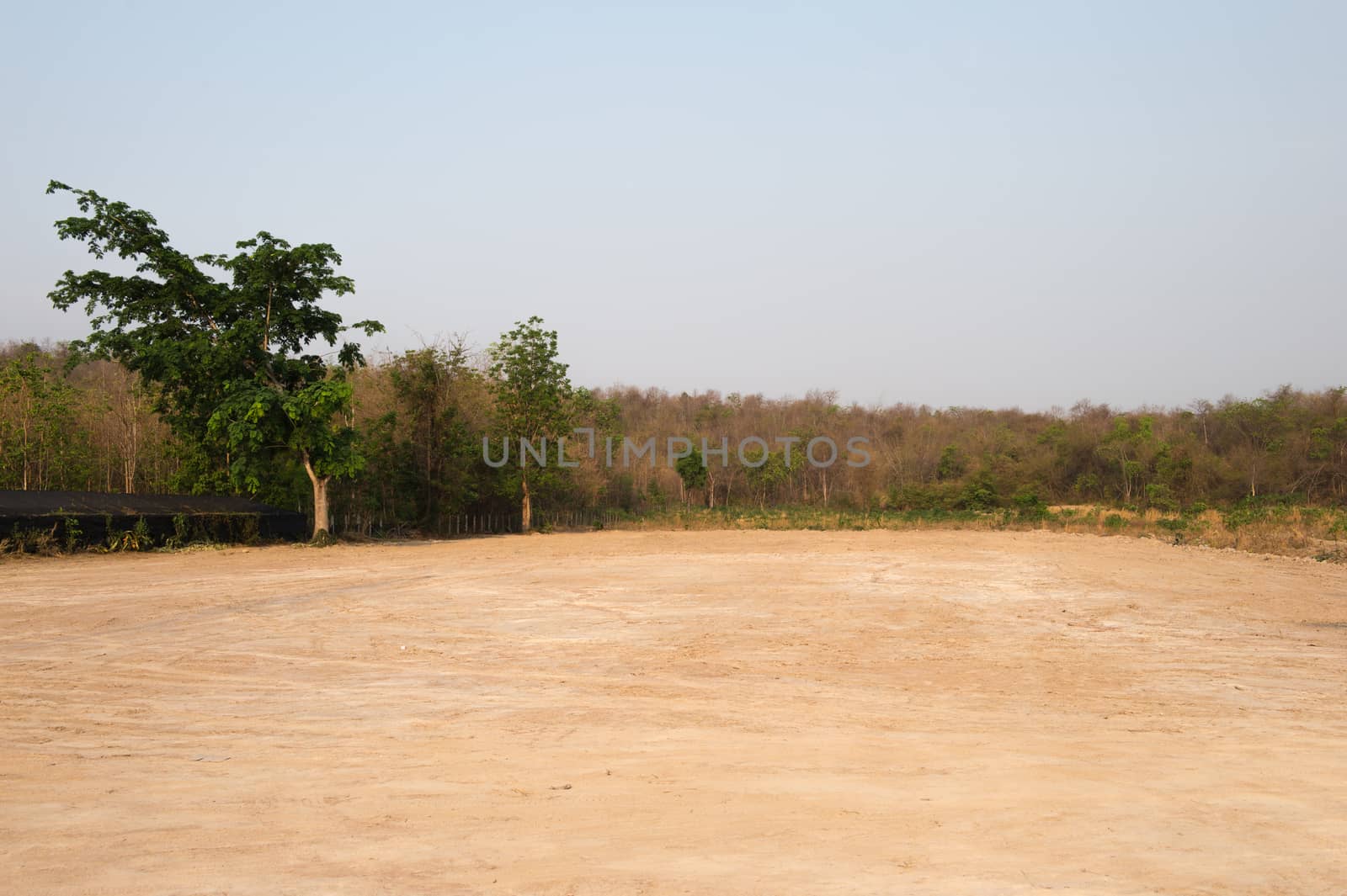 Empty space of soil landscape with mountain by sayhmog