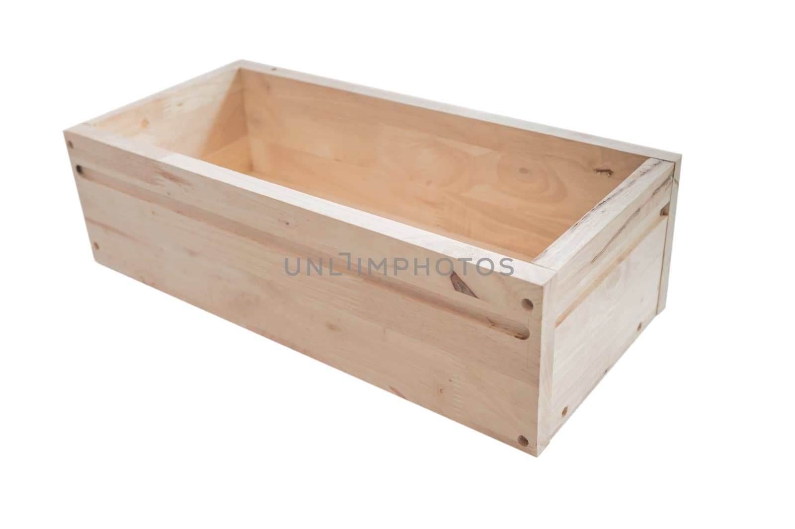 Wood box isolated on white background