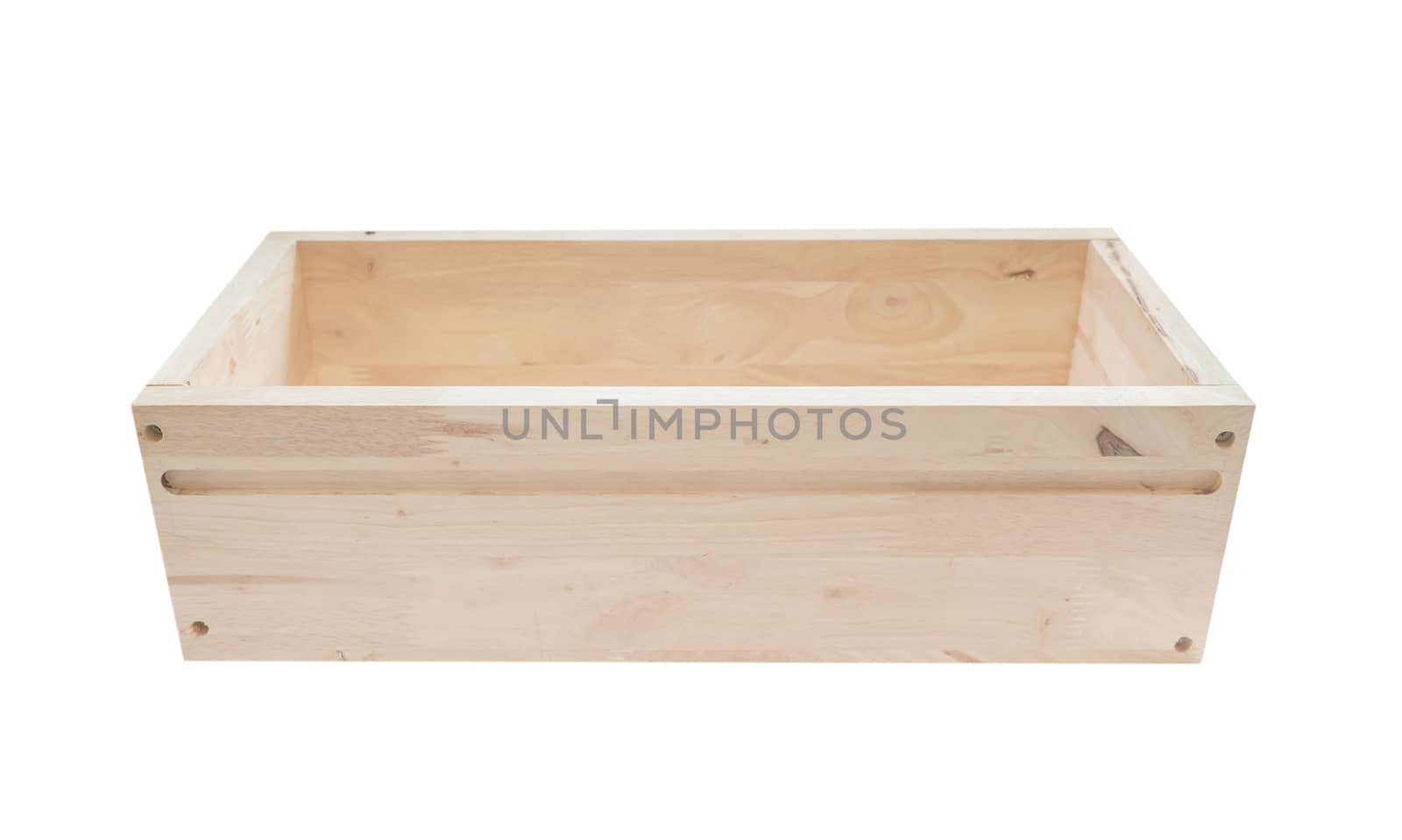 Wood box isolated on white background by sayhmog
