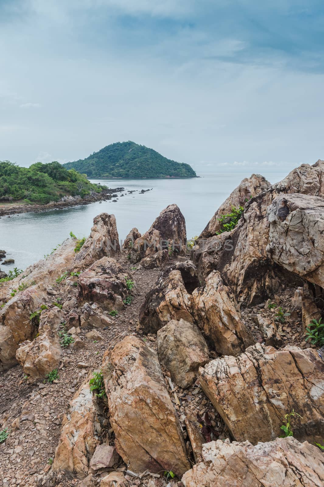 Landscape of rock beach and sea, Nang Phaya hill scenic point by sayhmog