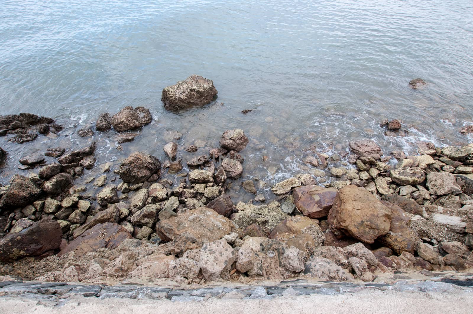 Abstract stone with sea closeup by sayhmog