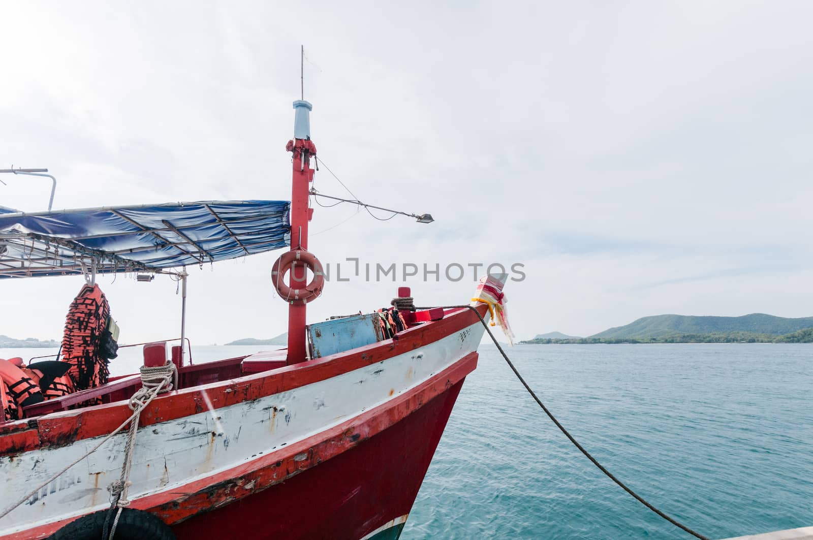 Closeup of boat on the sea