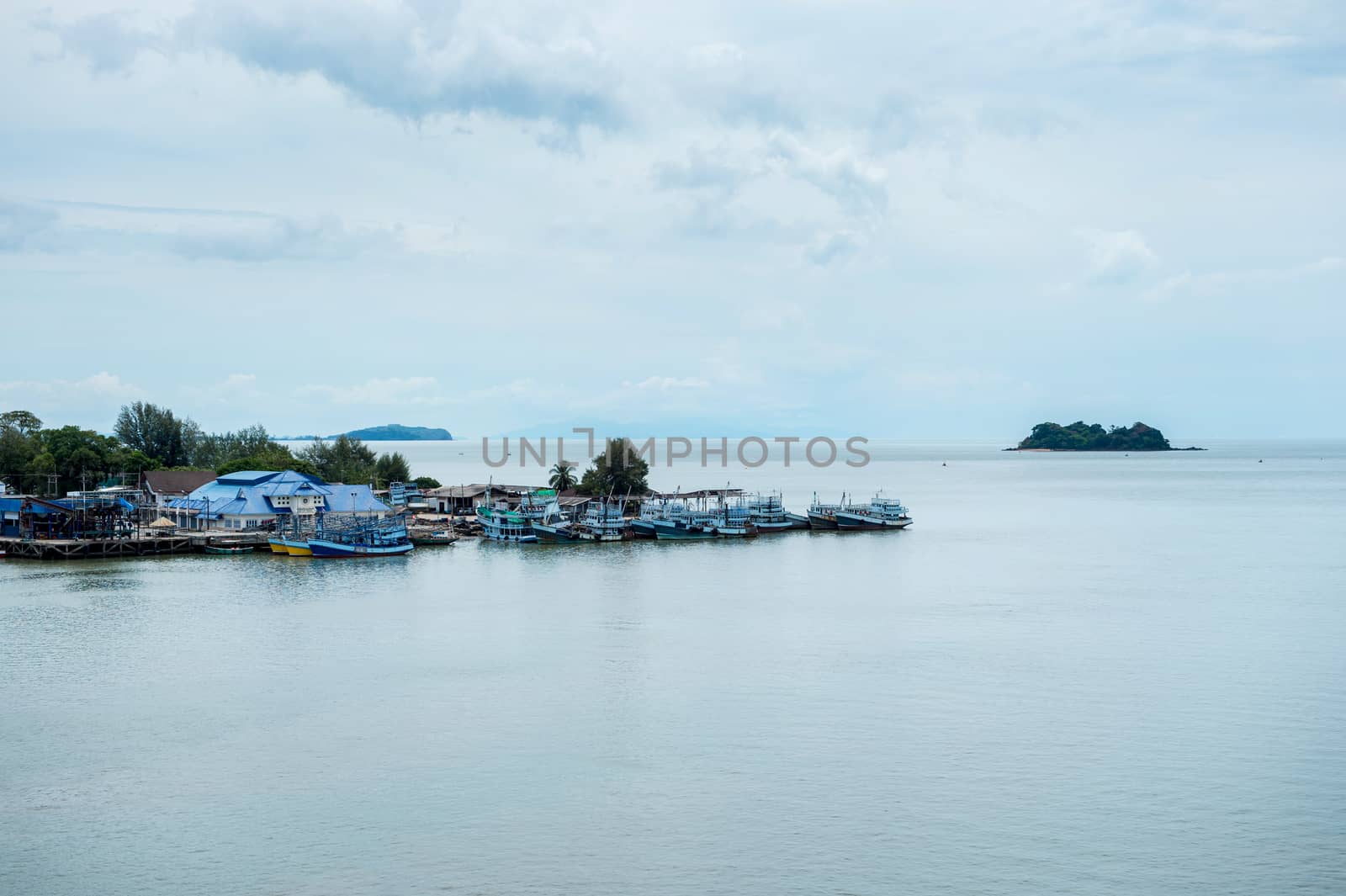 Fishing harbor or fishing ground landscape