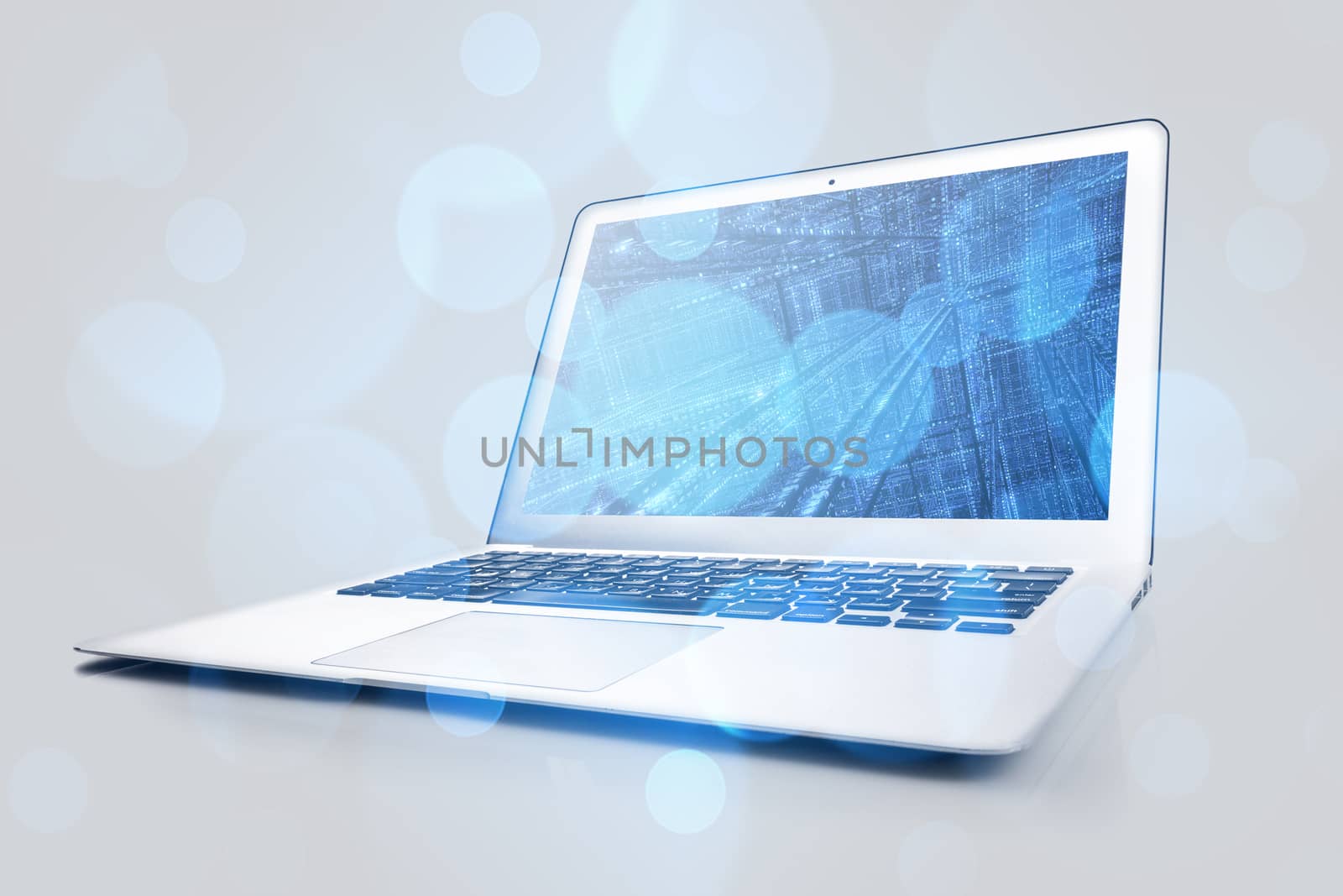 Laptop And Bokeh by orcearo