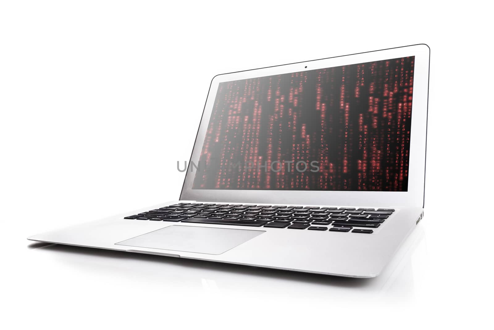 Laptop isolated on white background with shadow