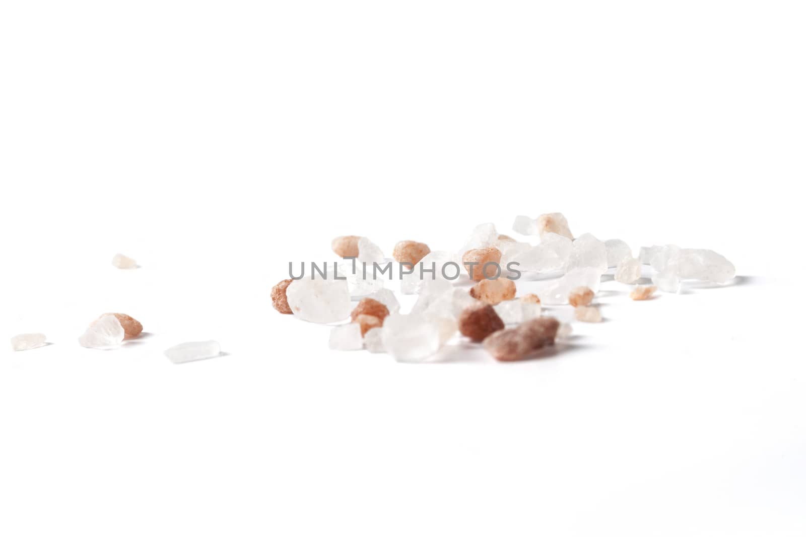 Himalayan Salt Raw Crystals Isolated on White Background