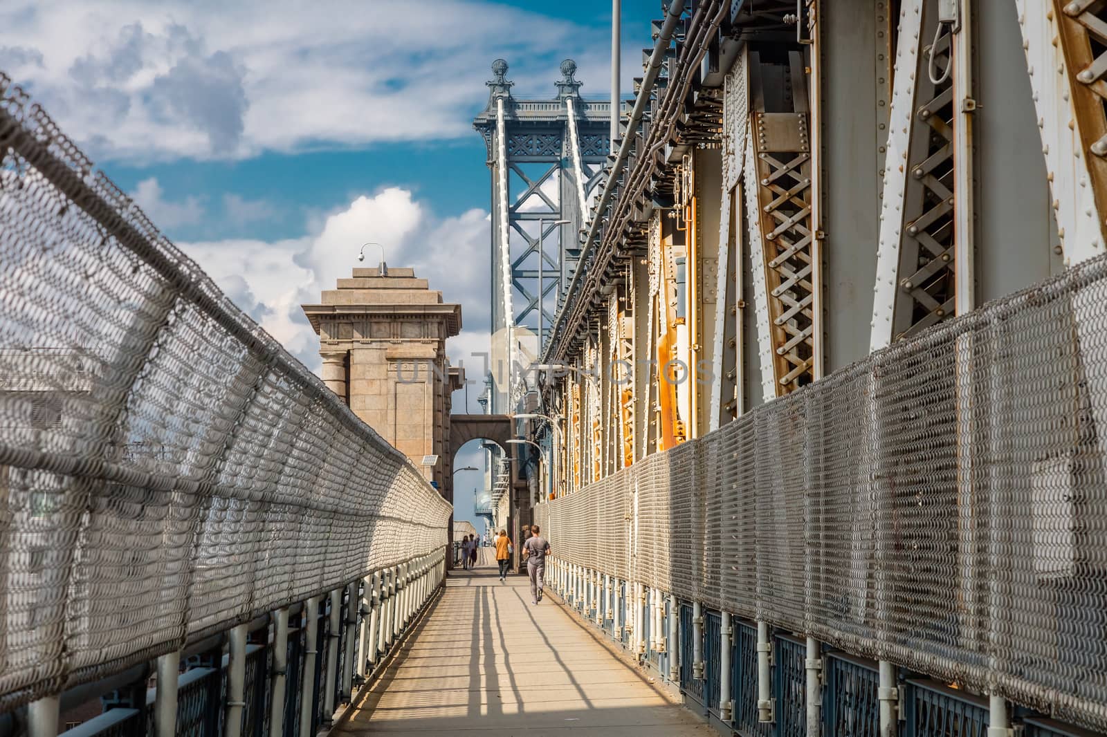 Manhattan Bridge Footpath in New York City by hanusst