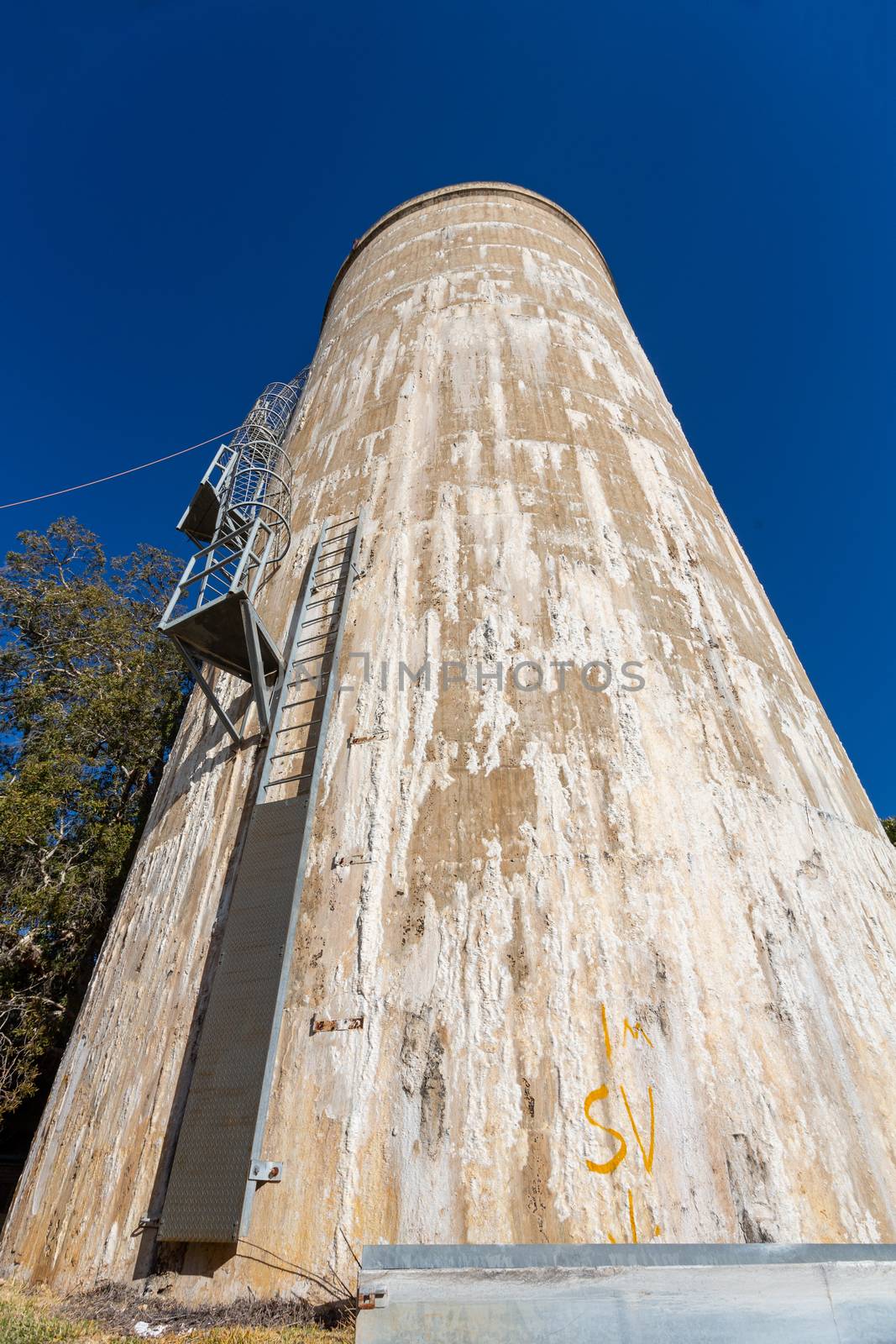 Old water tower with signs of Efflorescence seepage by lovleah