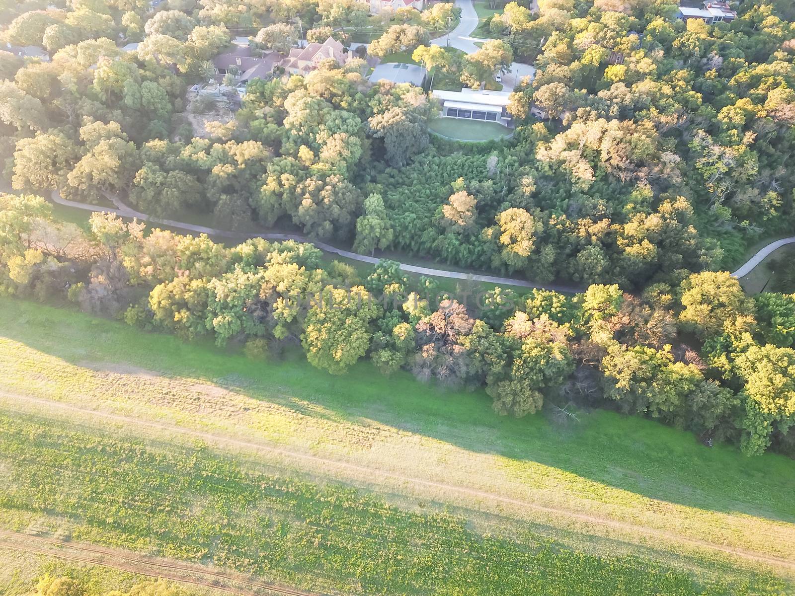 Top view Kessler park community in suburbs Dallas, Texas by trongnguyen