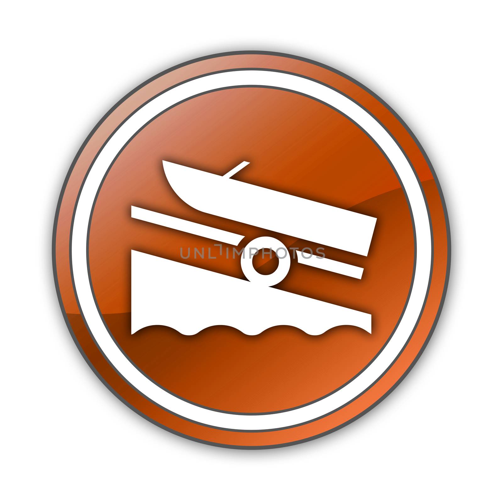 Icon, Button, Pictogram with Boat Ramp symbol