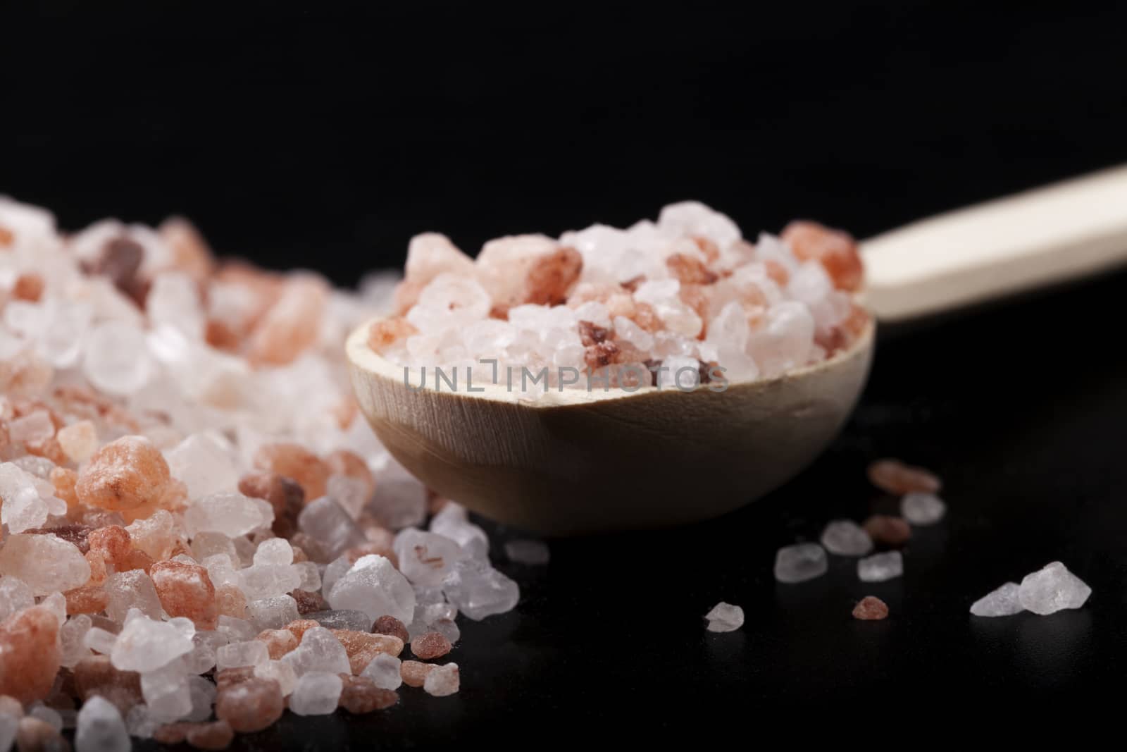 Himalayan Sall In Wood Spoon on Black Background