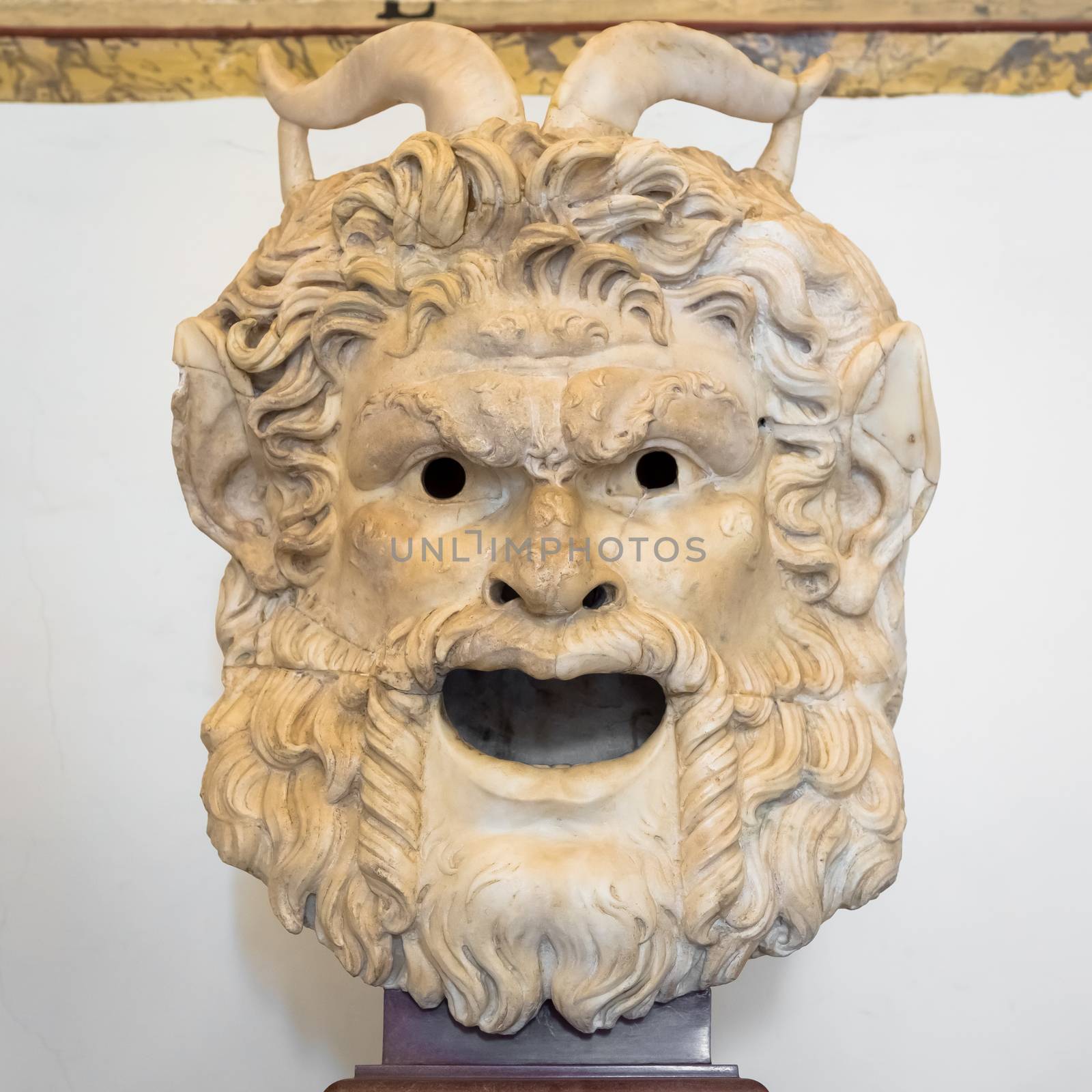 Satan head made of marble, useful for Satanic concept