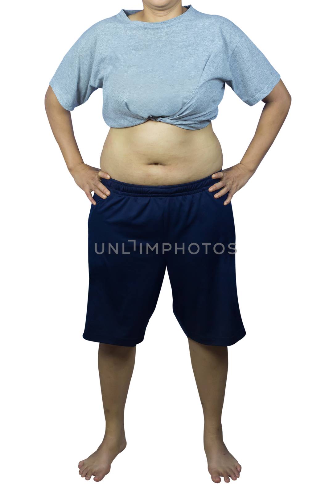 fat asian woman isolated with clipping path by ngarare