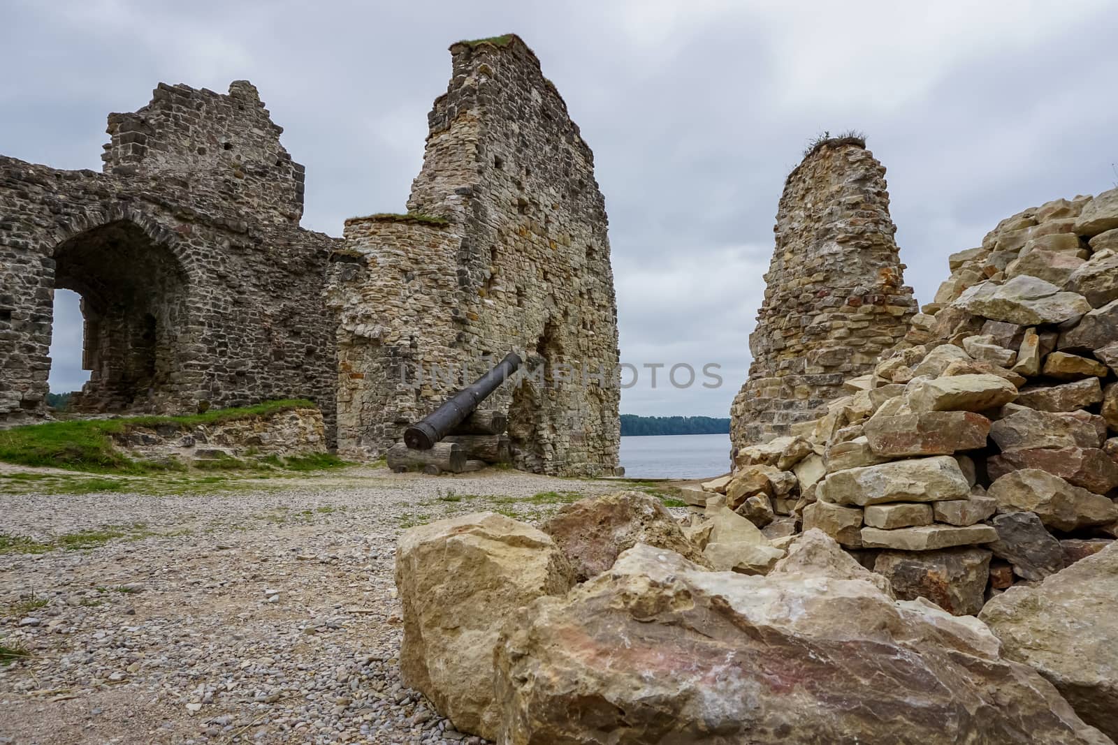 Koknese castle ruins. Latvian medieval castles. Archaeological monument of national importance. The medieval castle of Koknese was a stone castle built in the medieval castle mound in Koknese, on the bank of the Daugava. Built shortly after 1209.