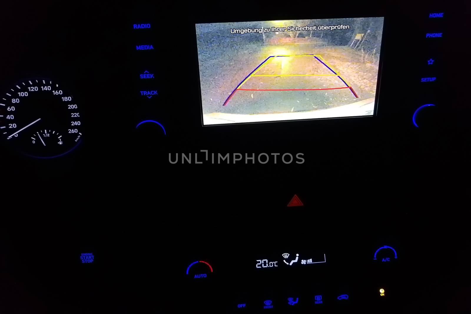 Car rear view system monitor backwards