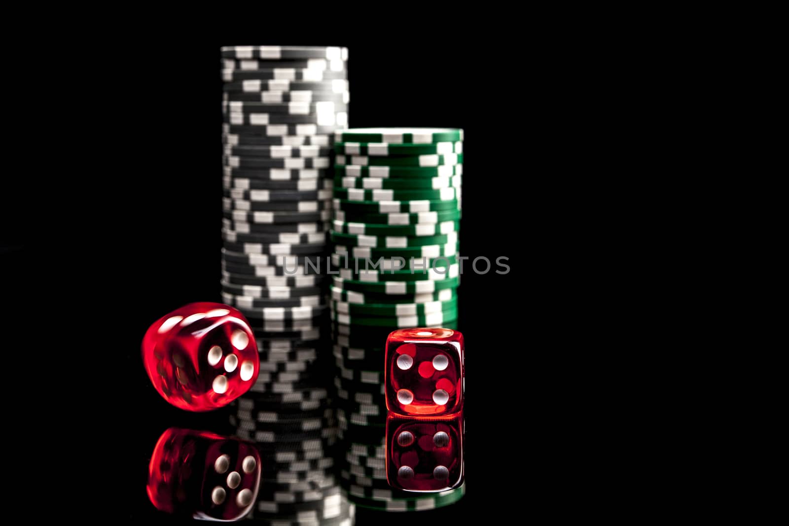 Red Dice and Green Chips by orcearo