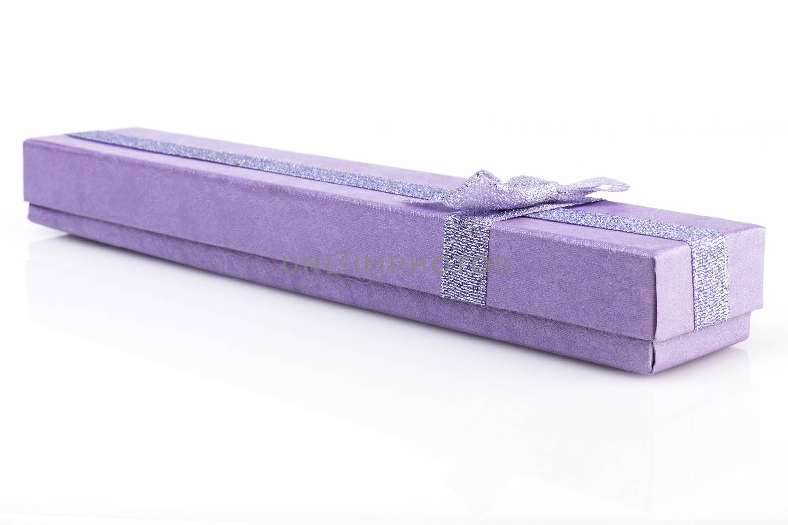 Long purple Jewellry box isolated on white background