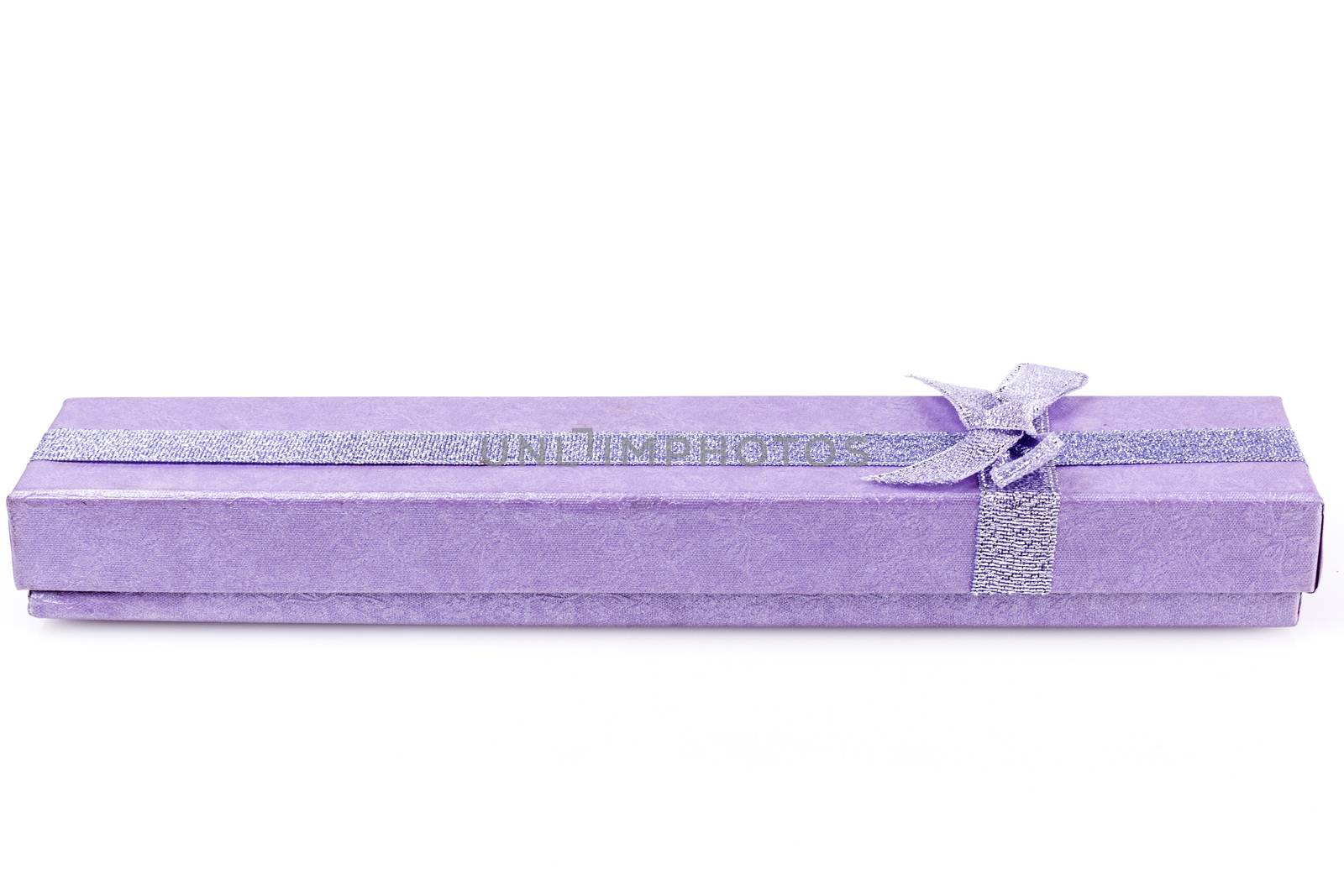 Long purple Jewellry box isolated on white background