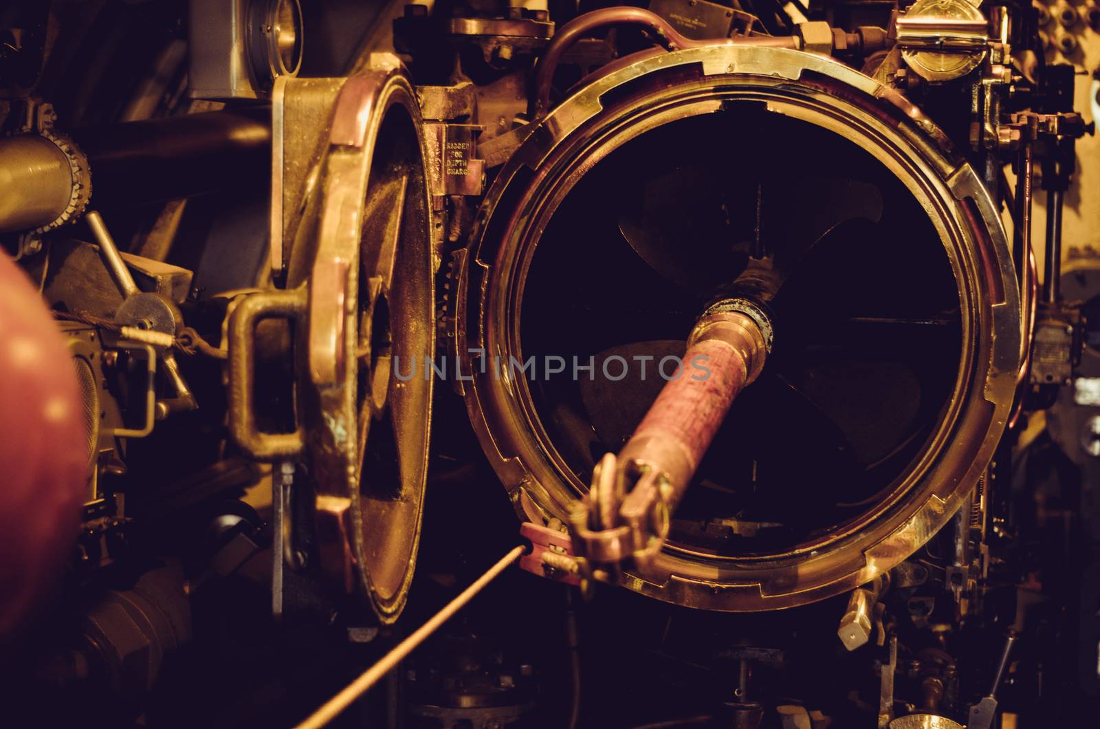 Interiors of a Second World War submarine in Pearl Harbor, US. by mikelju