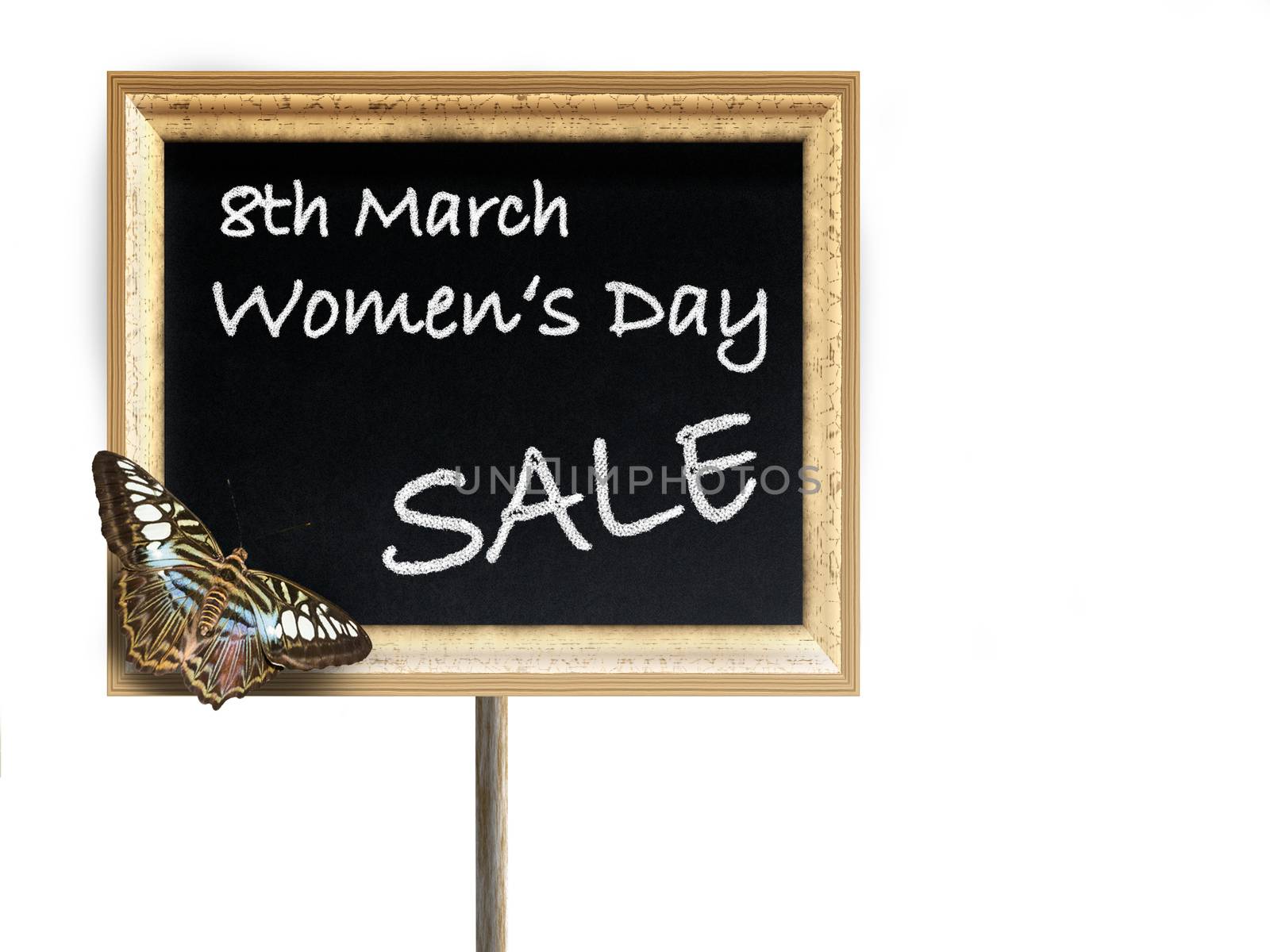Black chalkboard with text 8th March Women's Day SALE  by w20er