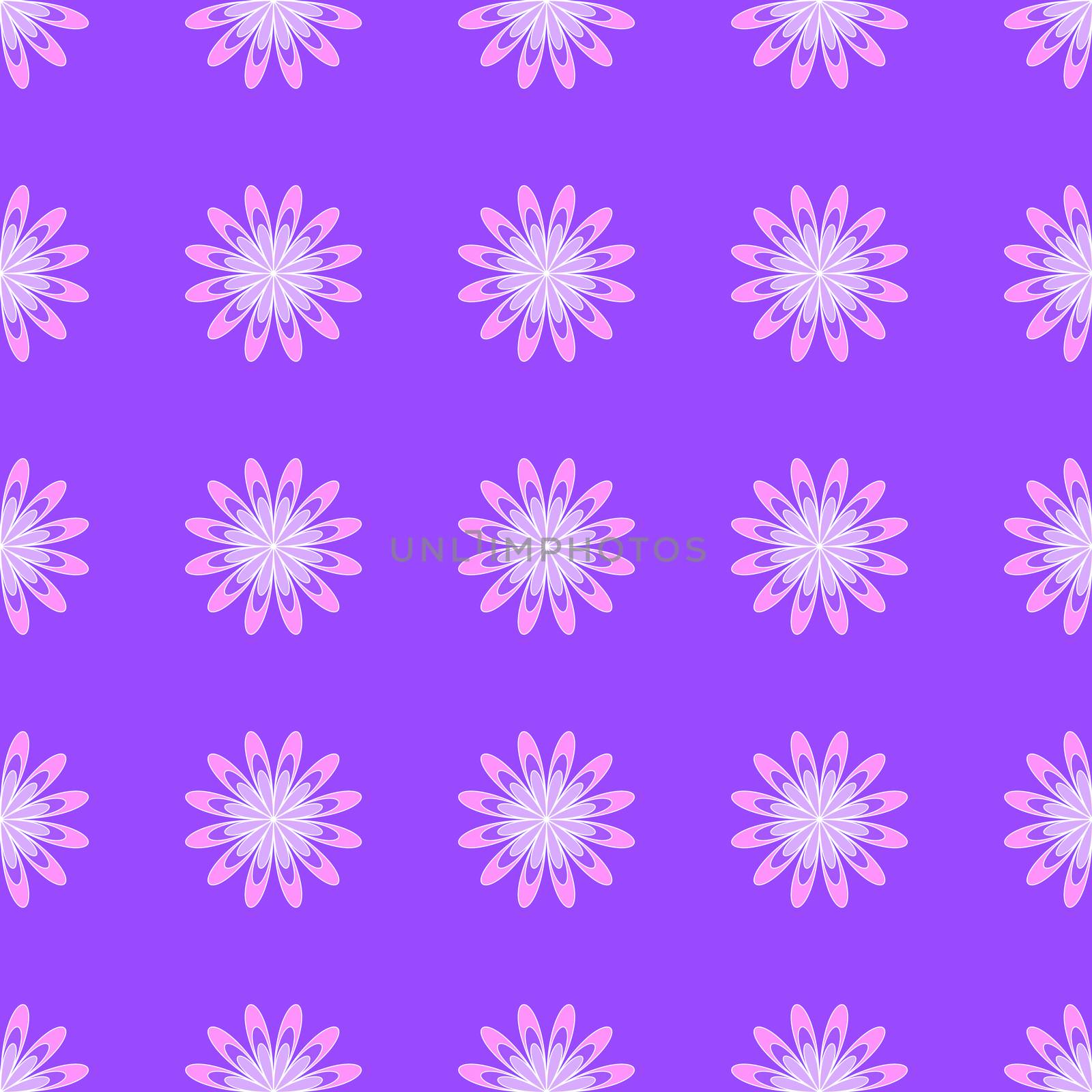 Seamless floral vector pattern on the violet background