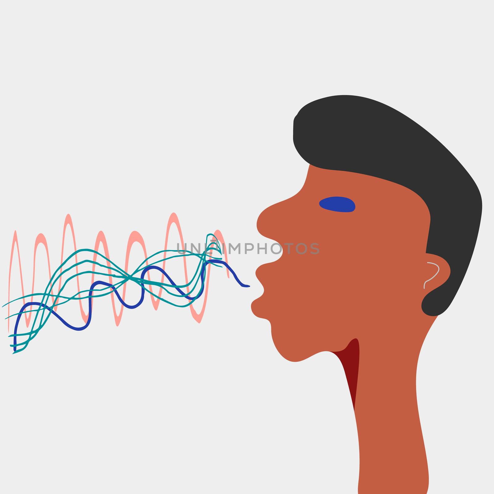 Sound wave, concept illustration of voice recognition.