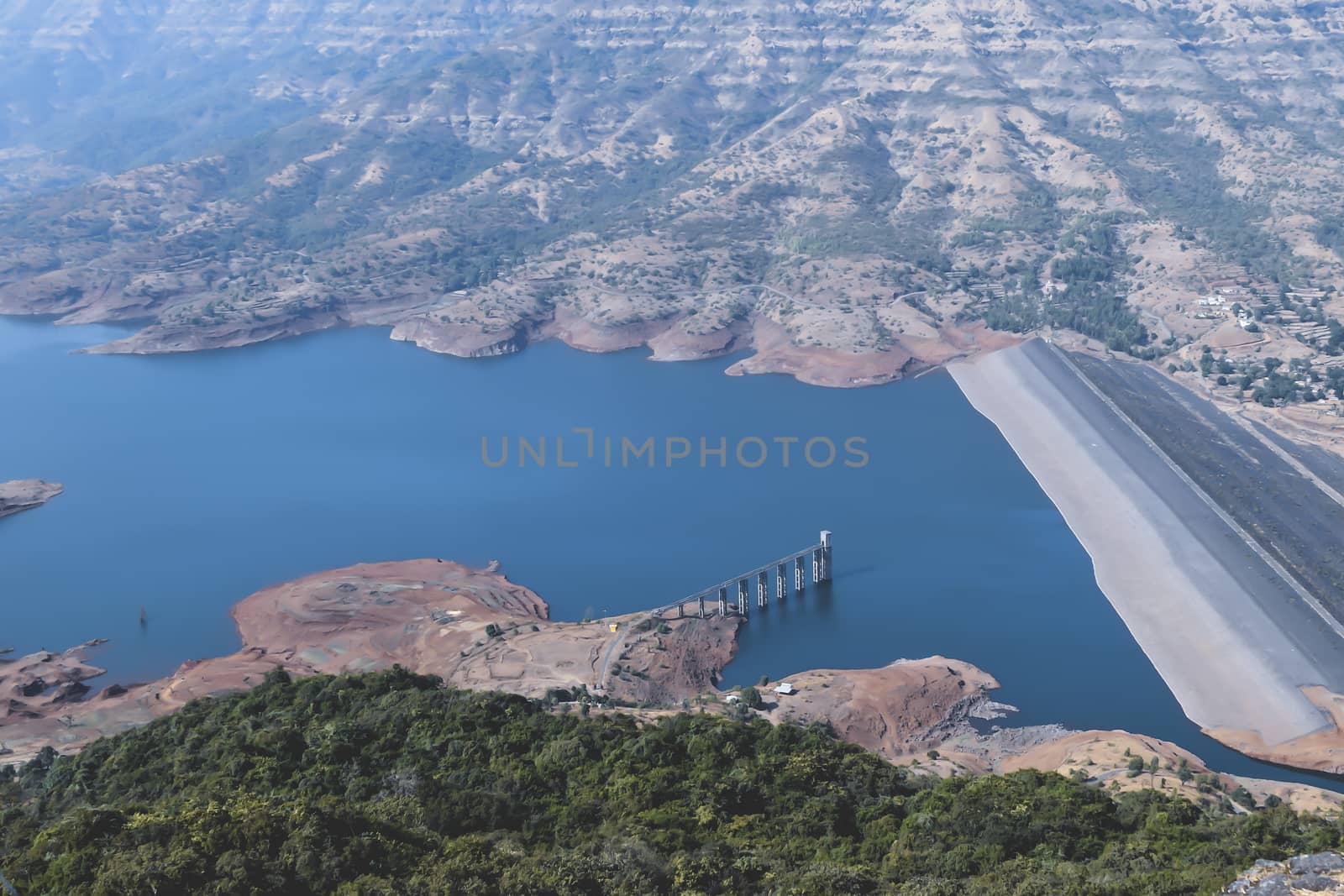 Sky view of Lavasa lake landscape. ( LAVASA Lake - Pune, Maharashtra, India) by sudiptabhowmick