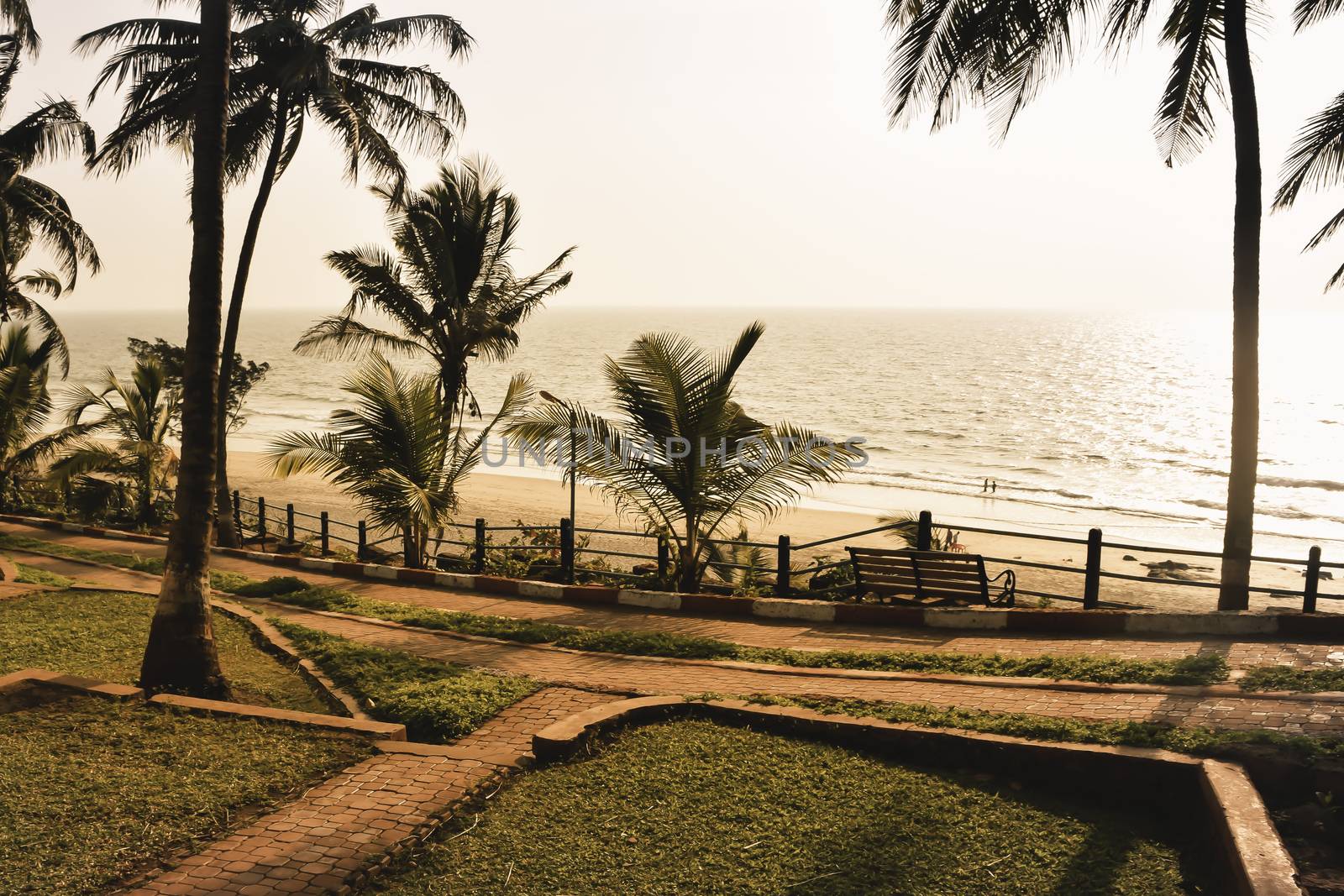 Panorama landscape view of sea beach in sunset ( MUMBAI, MAHARASTRA, INDIA) by sudiptabhowmick
