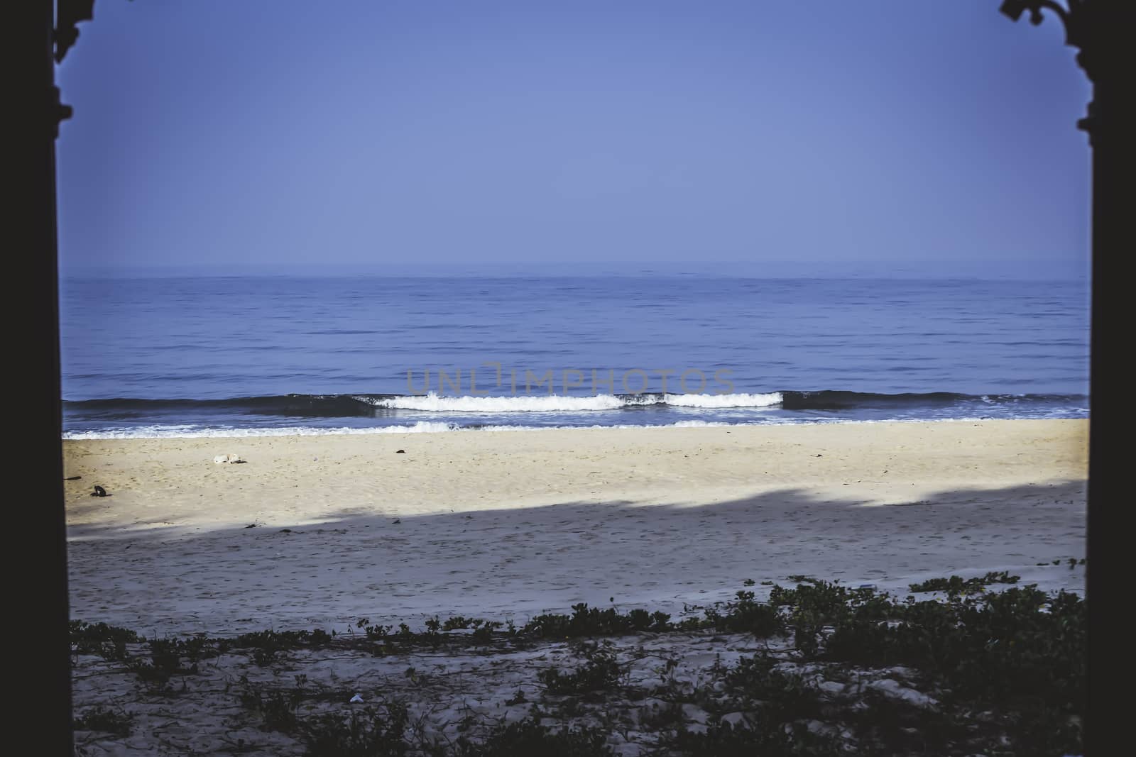 Panorama landscape view of sea beach on a sunny day ( MUMBAI, MAHARASTRA, INDIA) by sudiptabhowmick