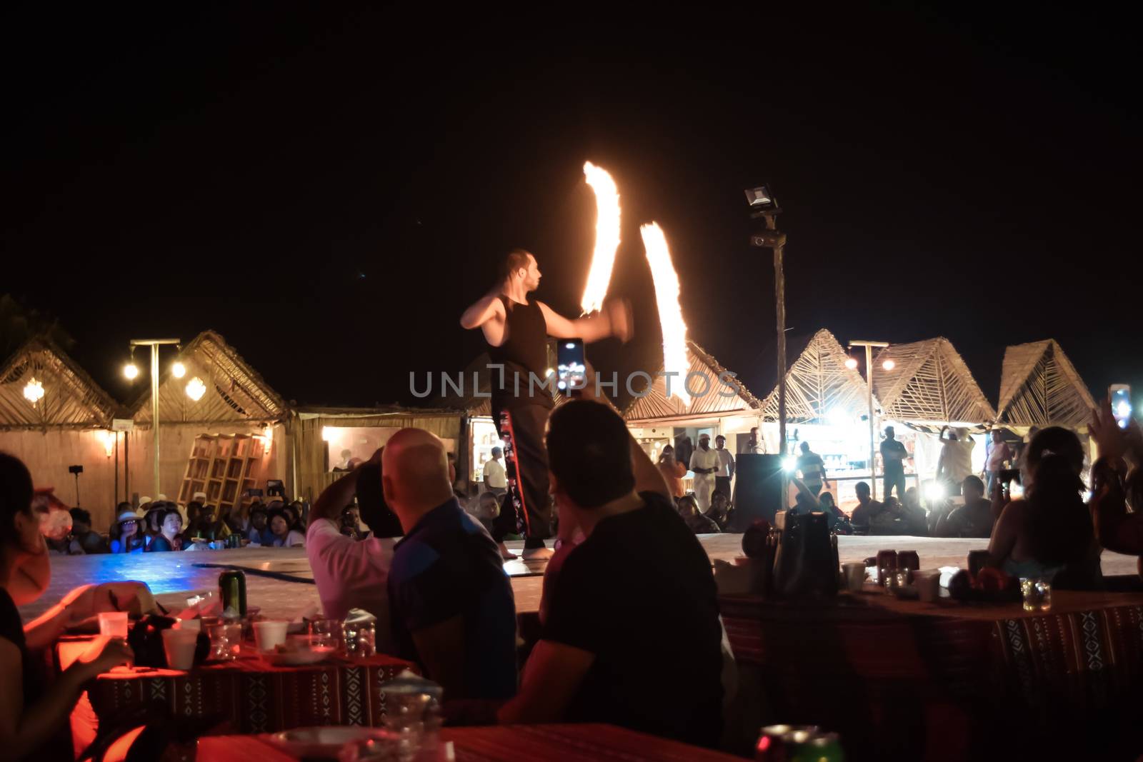DUBAI, UAE - JUNE, 2017. View of a popular night festival during Christmas time.