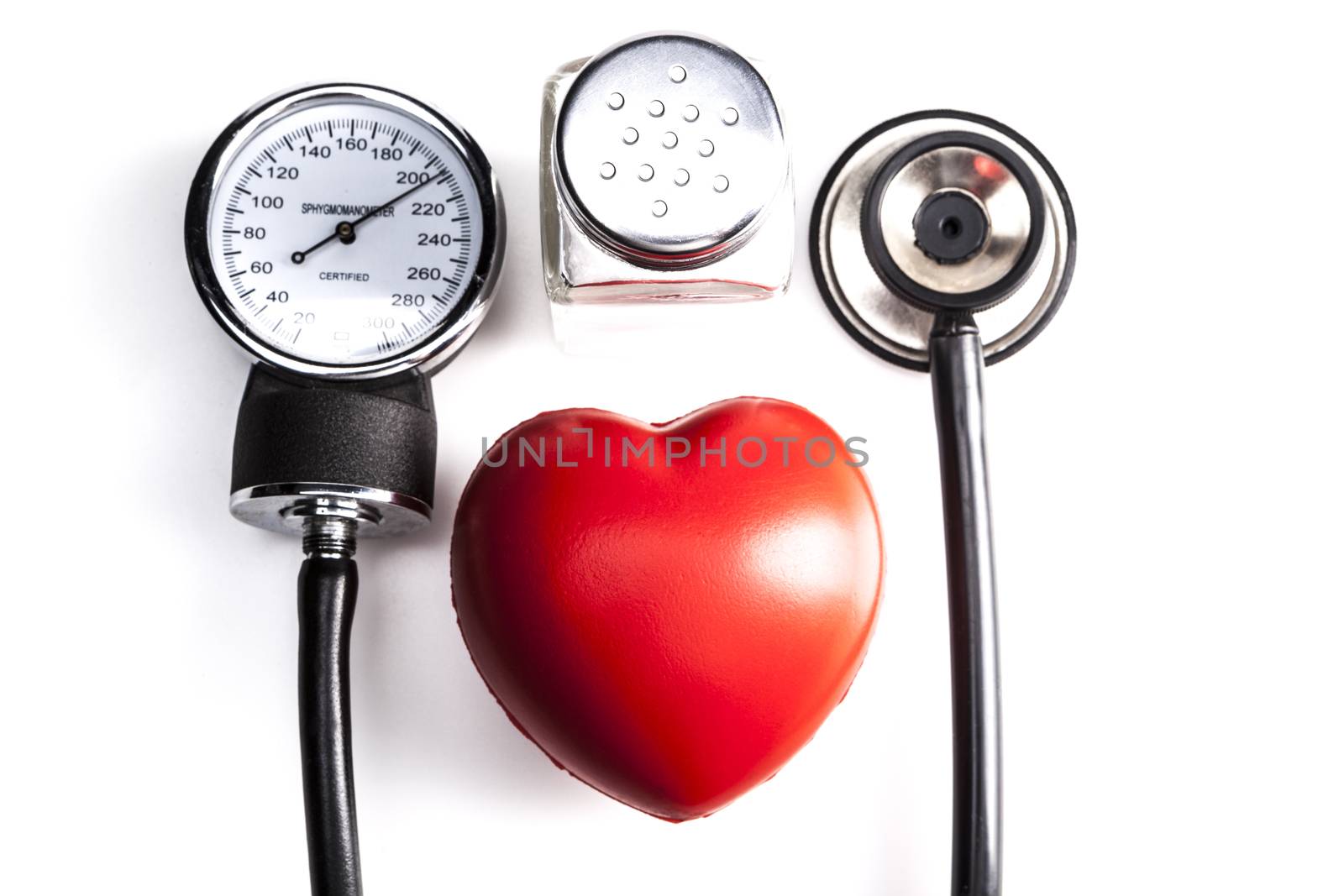 Medical instruments isolated on white background with shadow