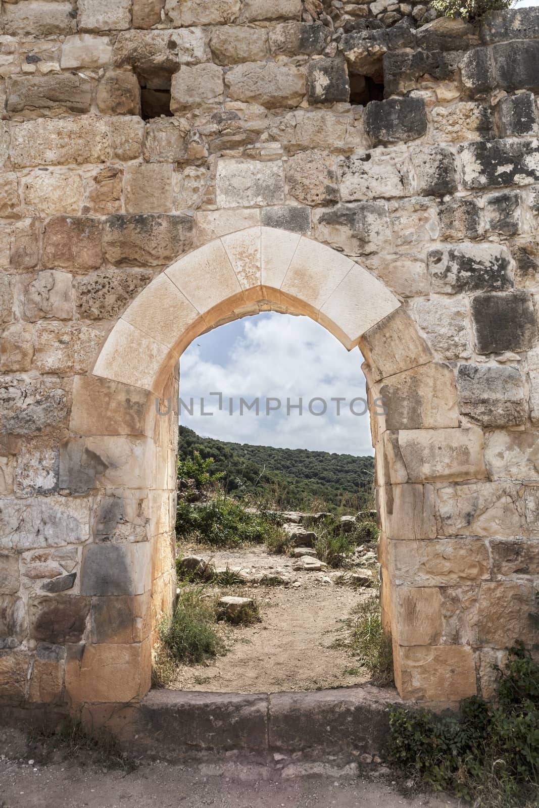 Part of a building damaged by time