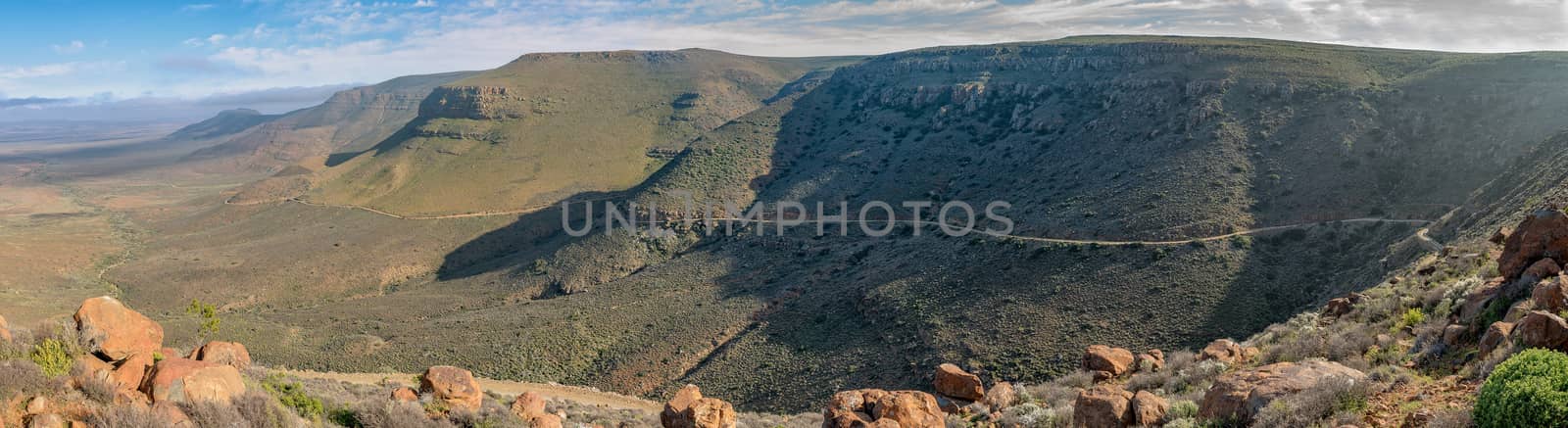 Panoramic view of the Gannaga Pass in the Tankwa Karoo by dpreezg