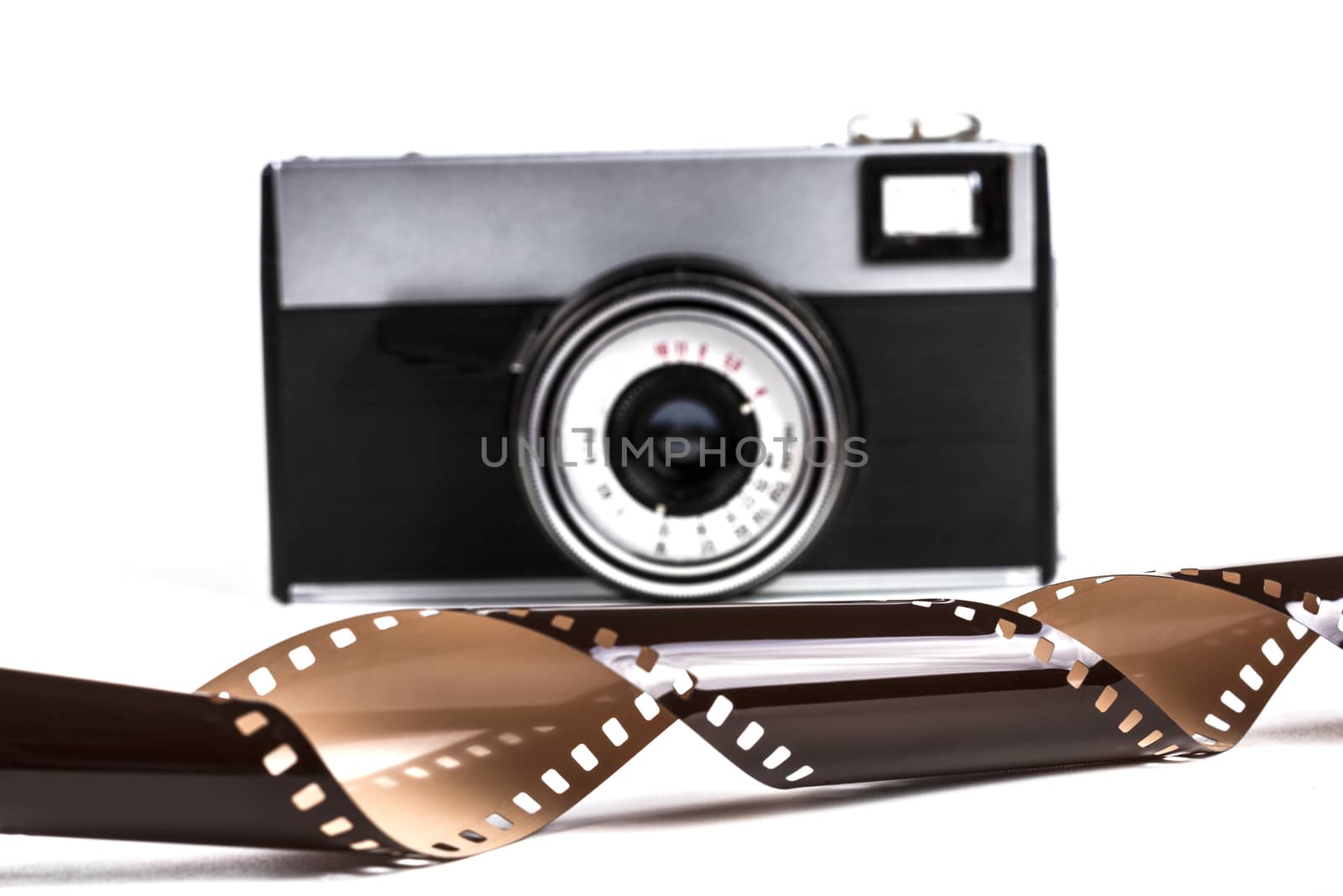 Old Film Camera Isolated on White Background