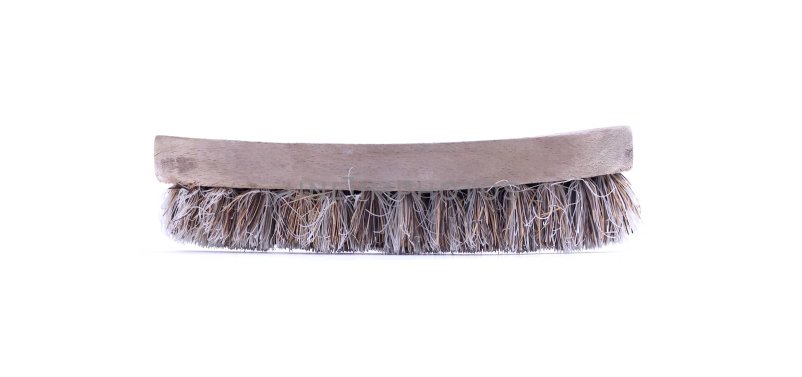Dirty old cleaning brush, isolated on white