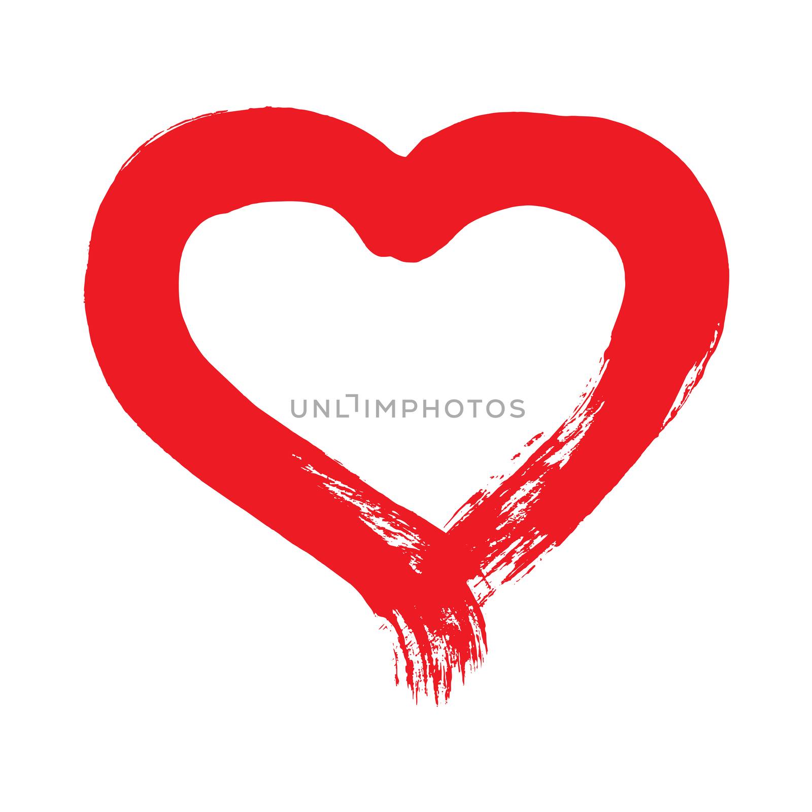 Brushstroke painted red heart shape by BreakingTheWalls