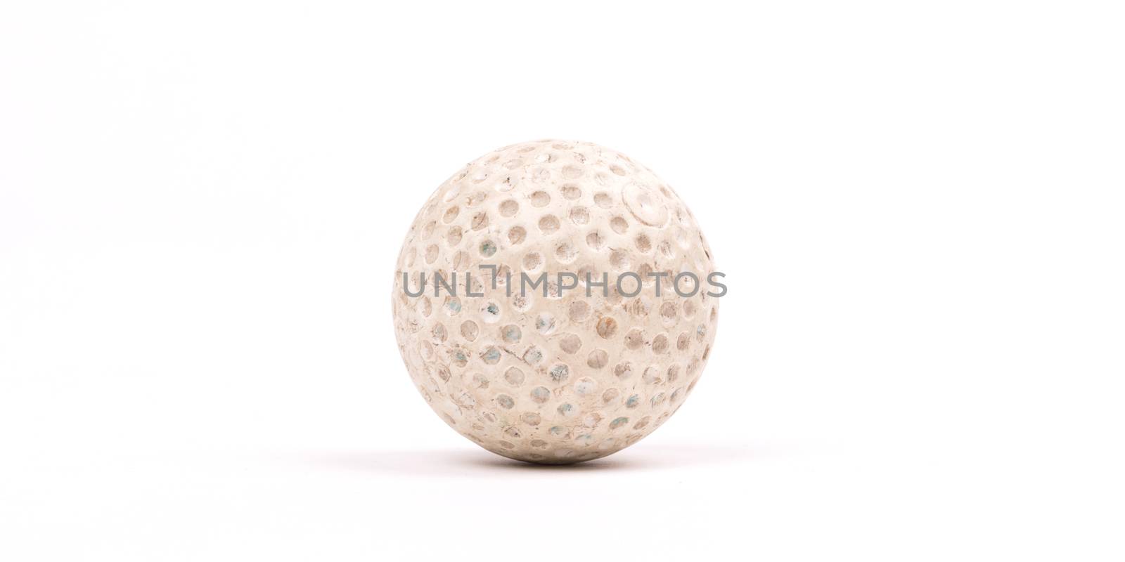 Close-up of a golf ball, Isolated on white