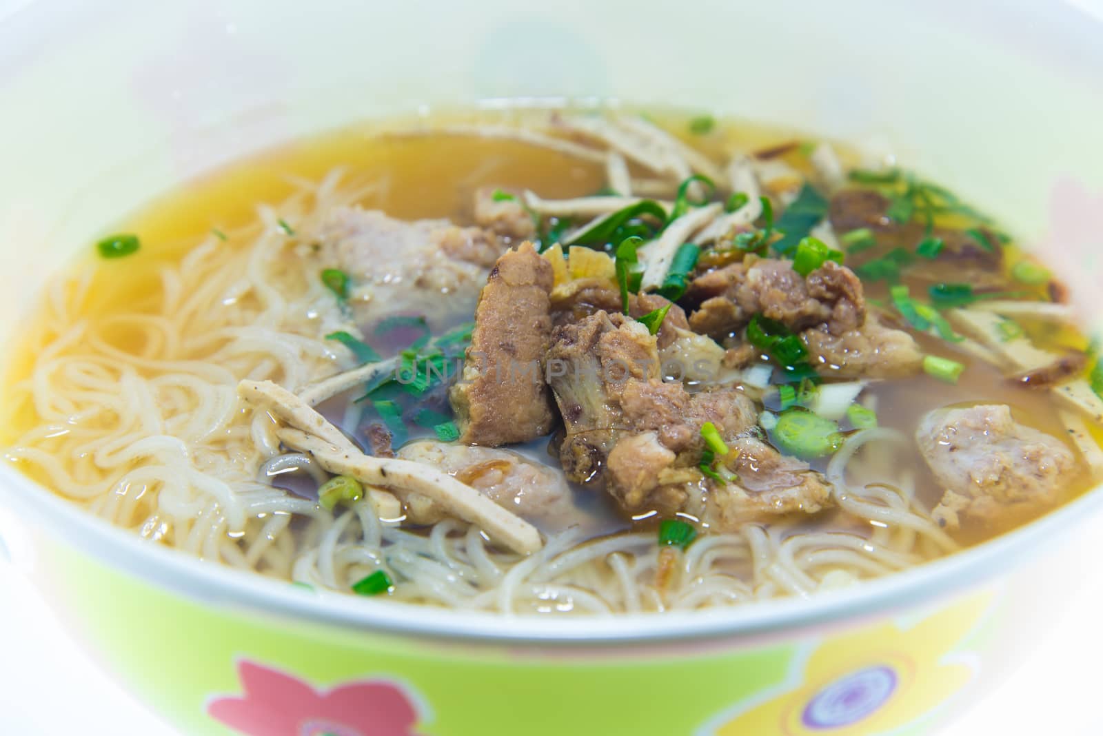 noodles on white background.