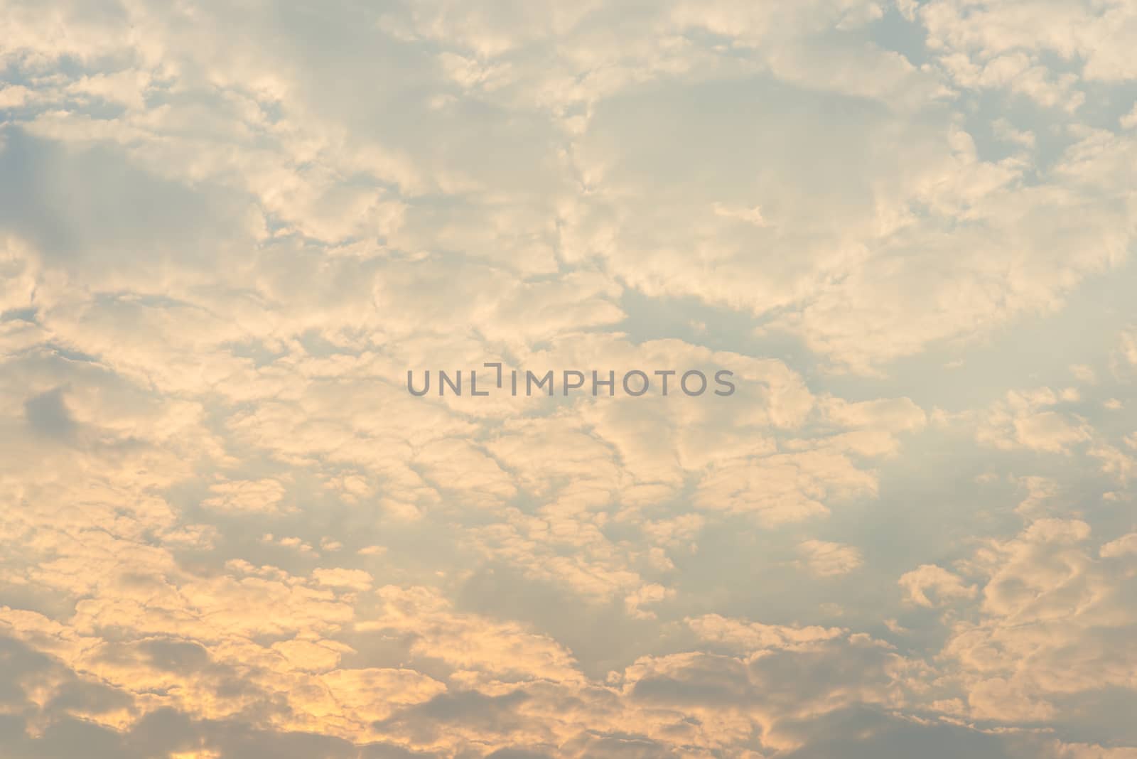 Clouds and golden sky for background. Sunrise