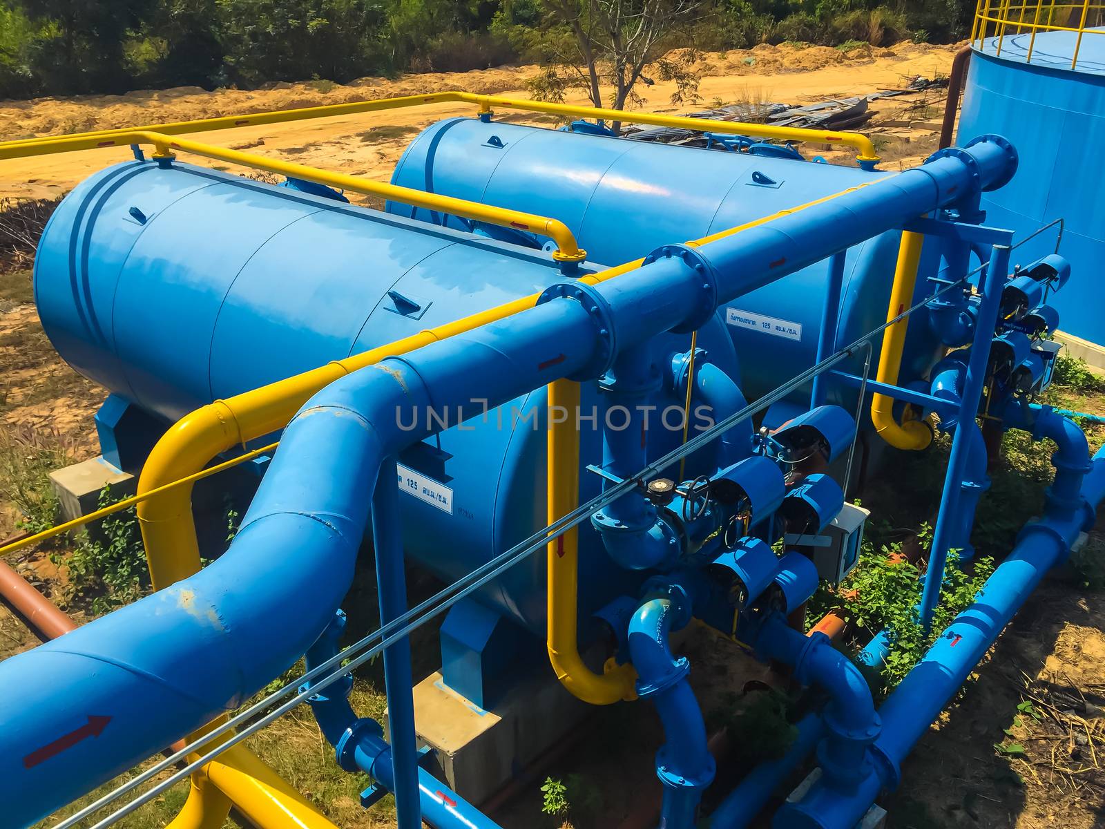 Water treatment plants of the Waterworks in Thailand.