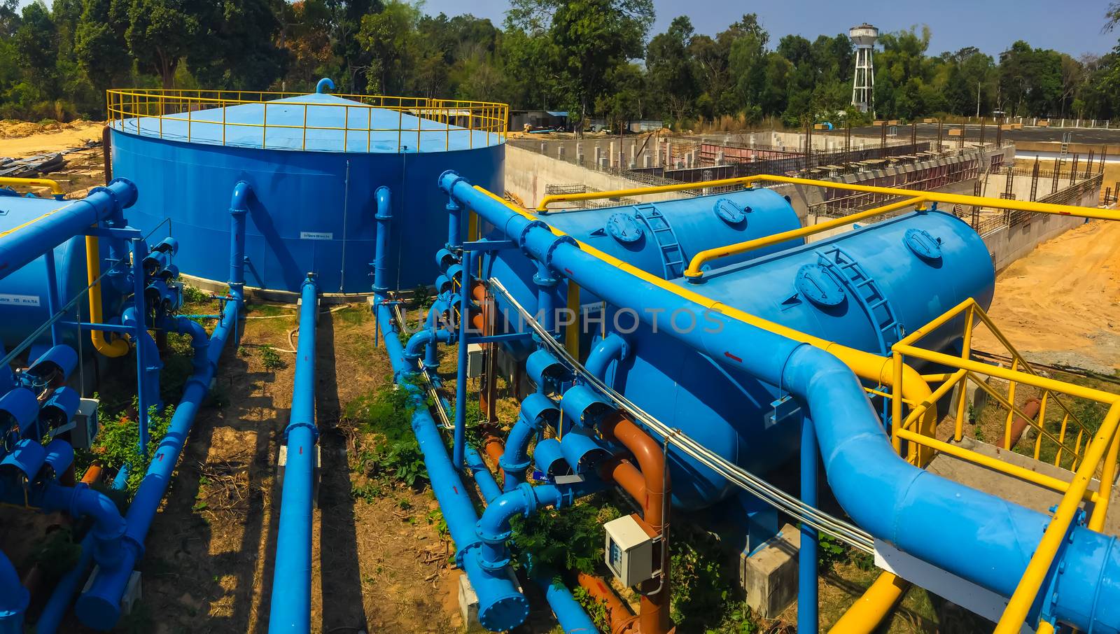 Water treatment plants of the Waterworks in Thailand.