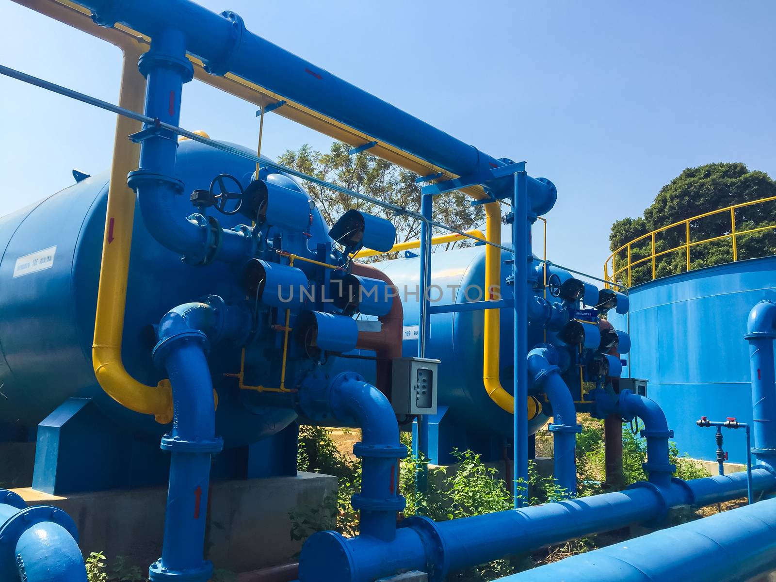 Water treatment plants of the Waterworks in Thailand.