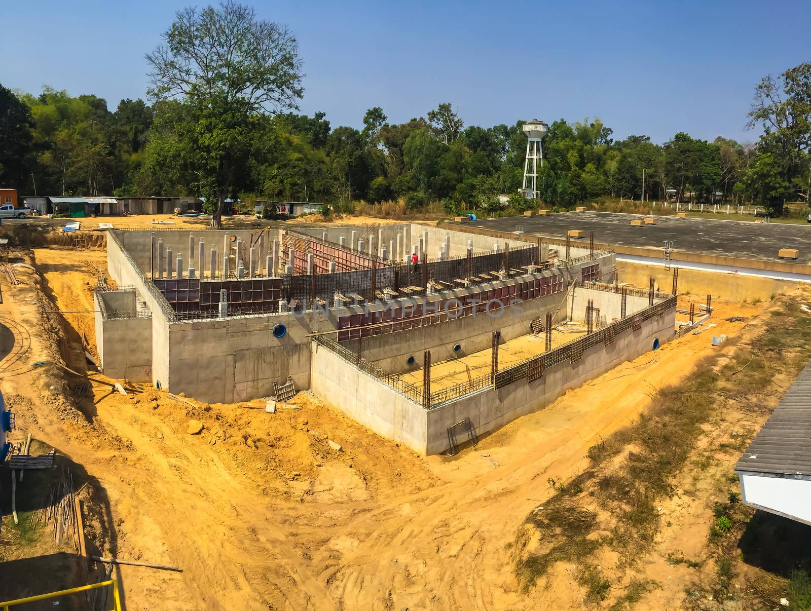 Water treatment plants of the Waterworks in Thailand.