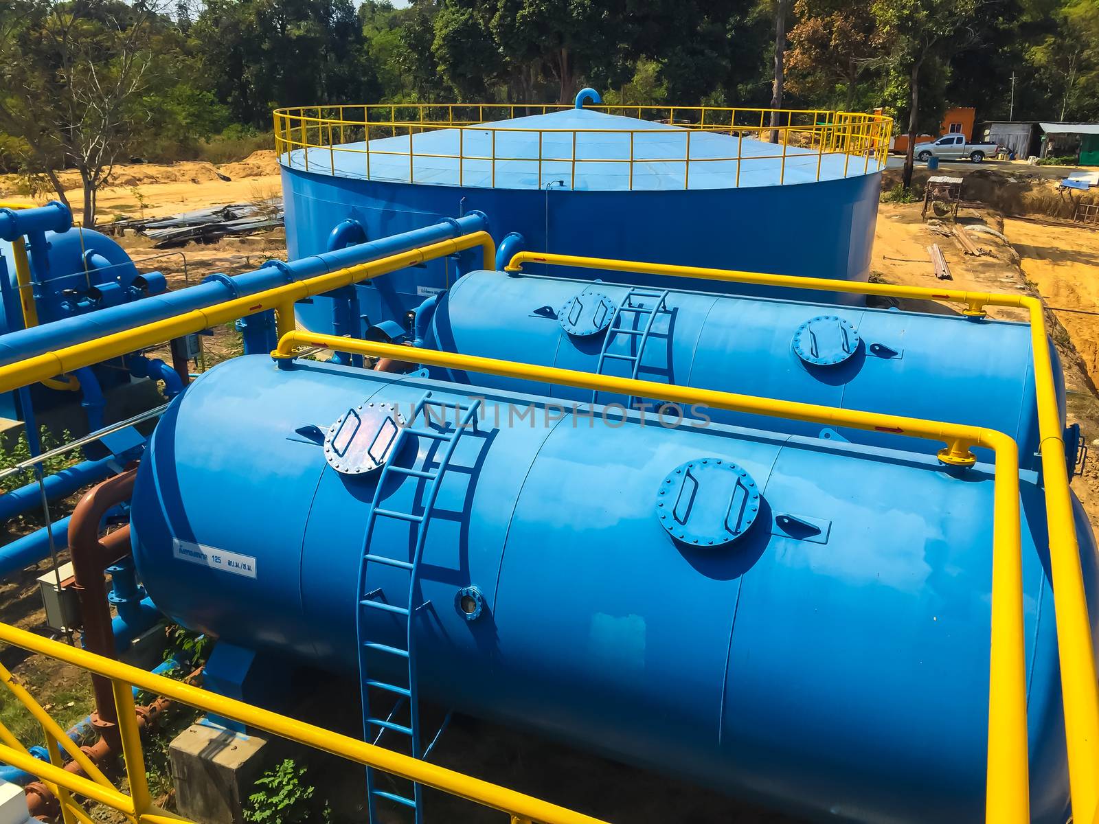 Water treatment plants of the Waterworks in Thailand.