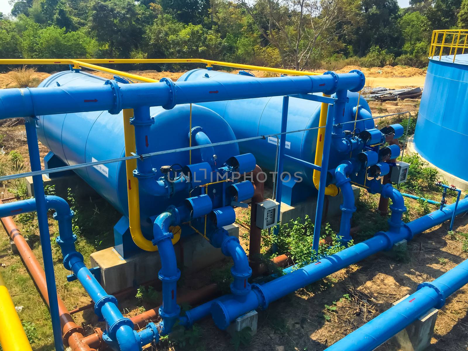 Water treatment plants of the Waterworks in Thailand.